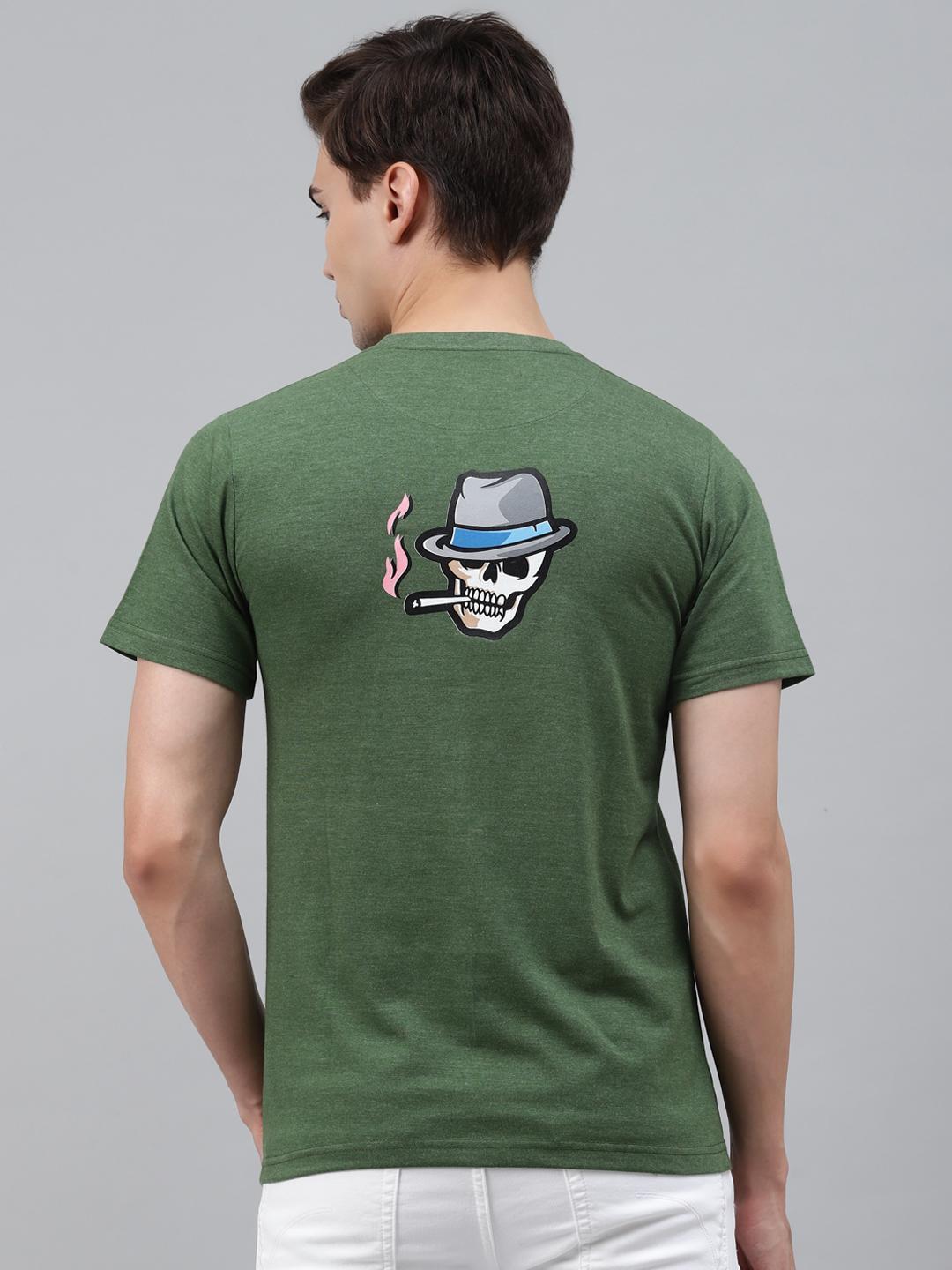 PICOT Men Green Printed T-shirt
