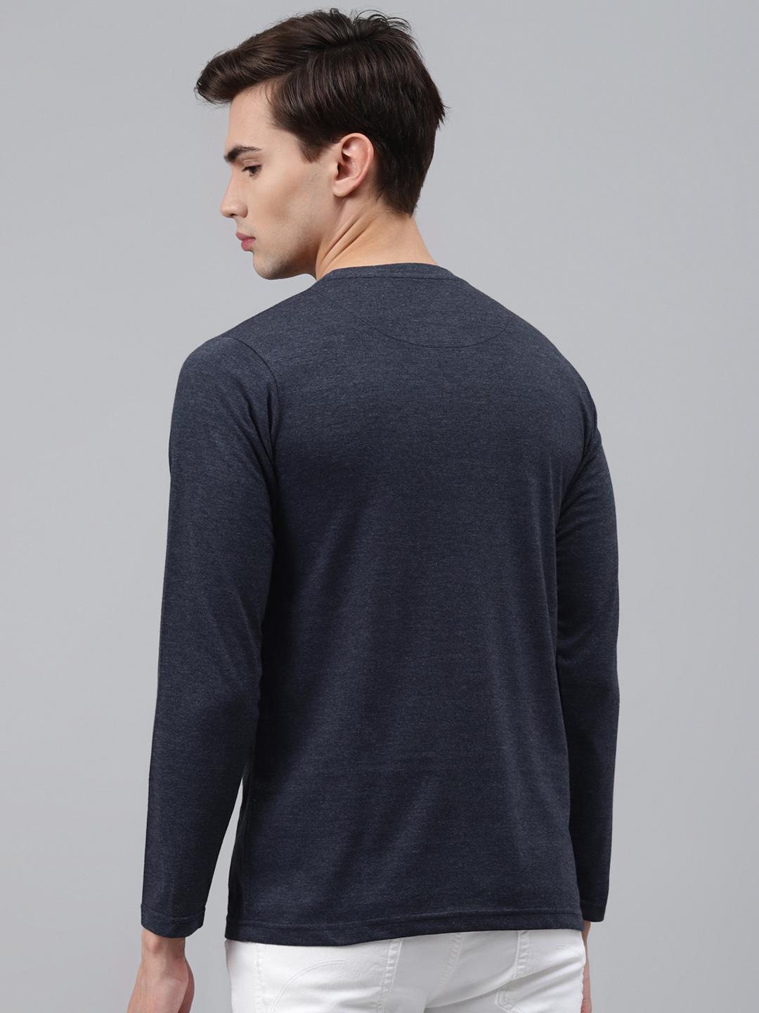 PICOT Men Blue Solid T-shirt