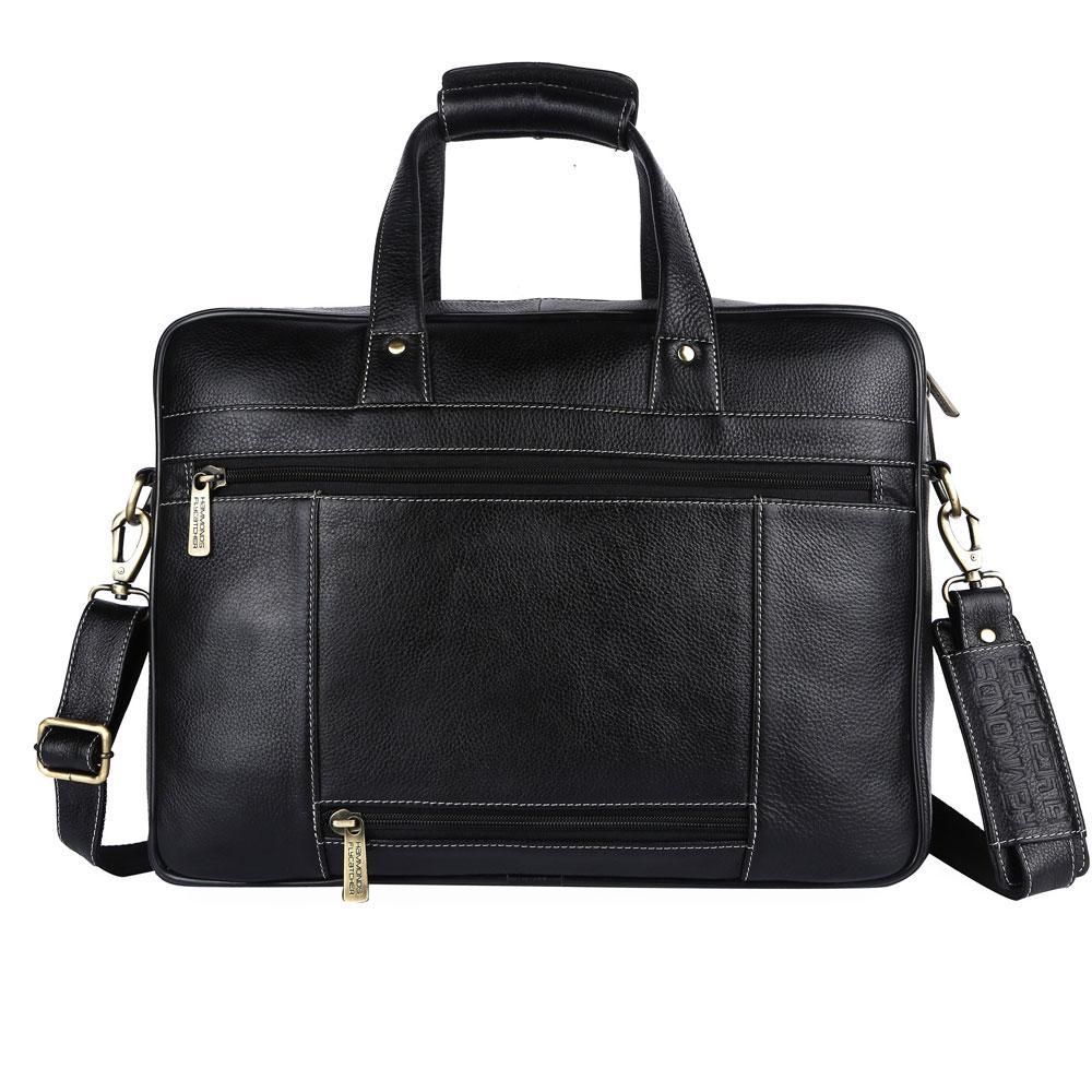Hammonds Flycatcher Original Bombay Brown Leather 15.6 inch Laptop Messenger Bag with Trolley Straps