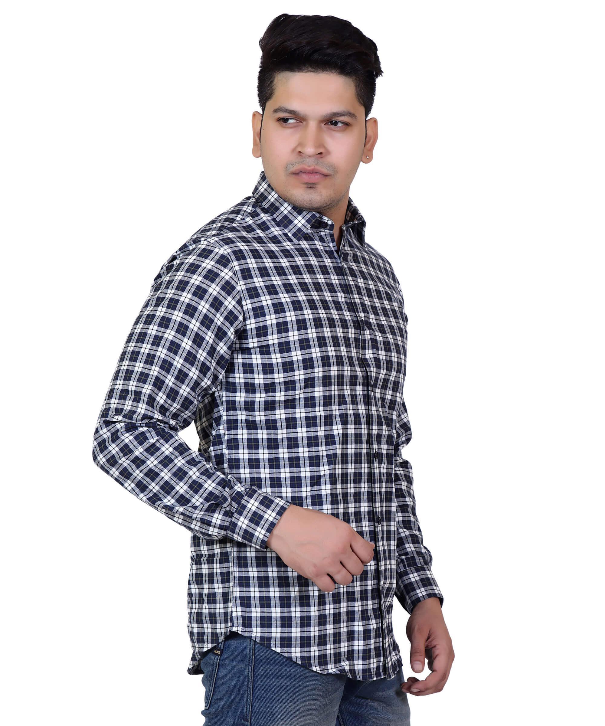 Men Shirt Full Sleeve – NAVY & PRINT
