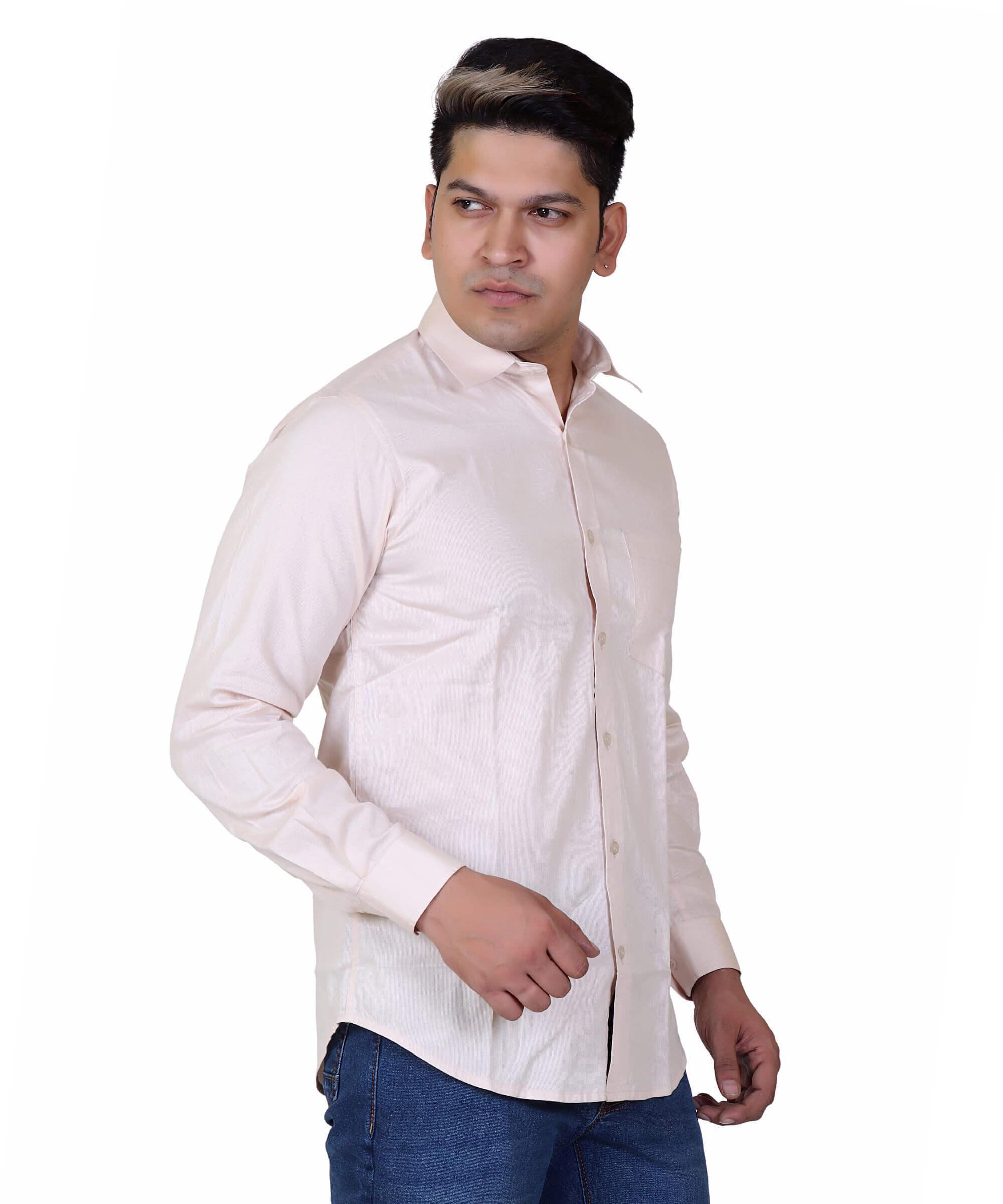 Men Shirt Full Sleeve – SOLID BEIGE