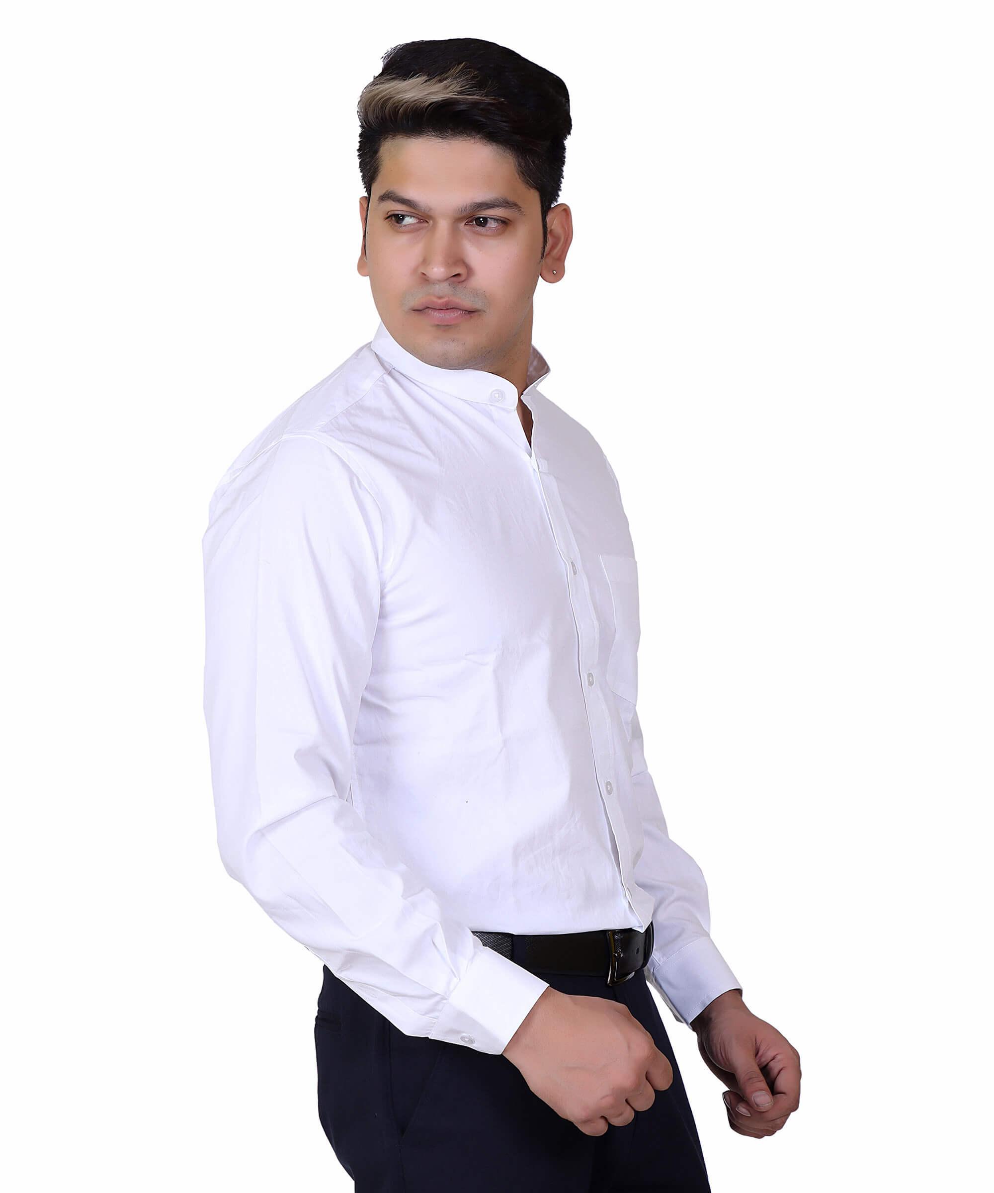 Men Shirt Full Sleeve – SOLID WHITE