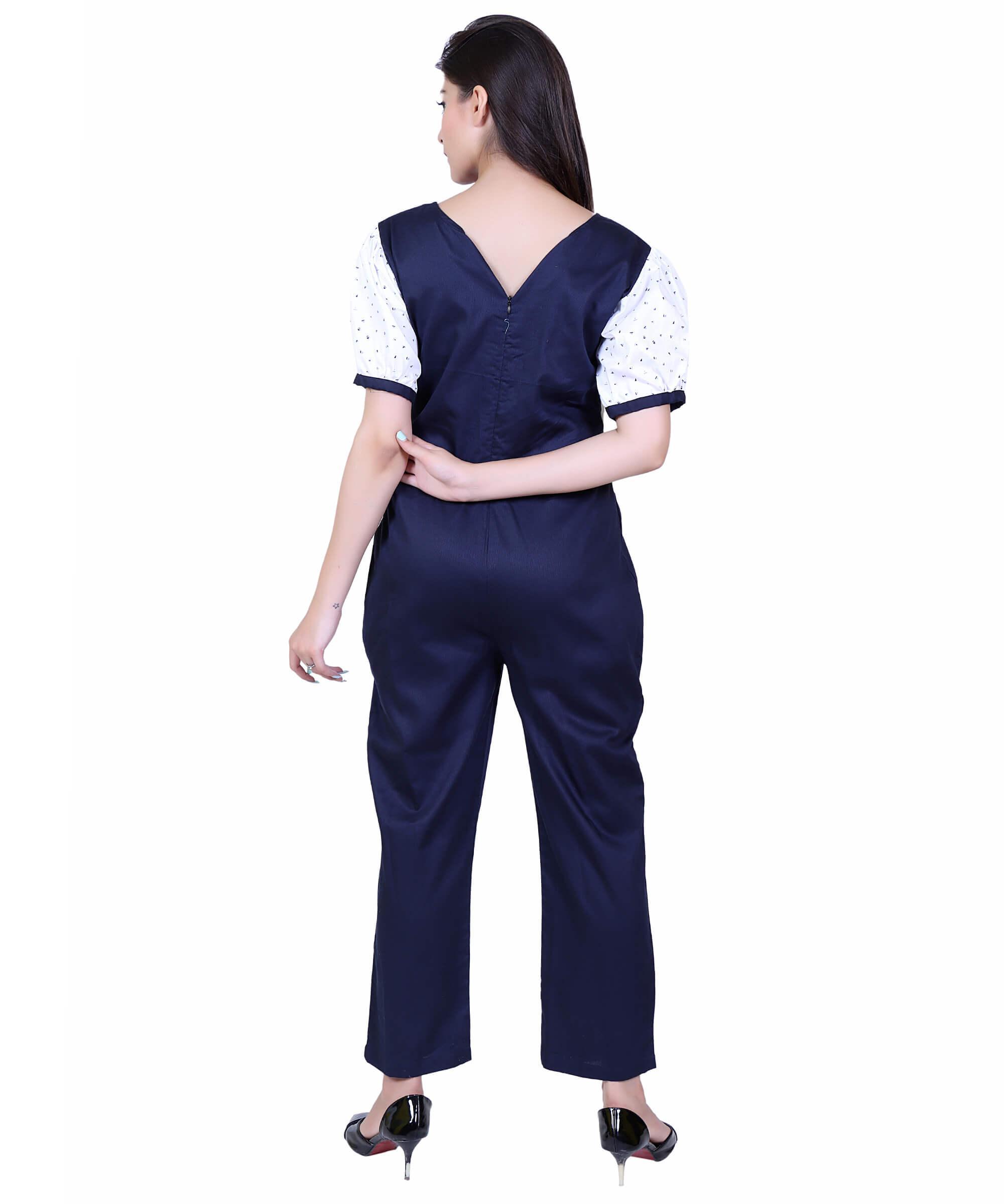 SECT WJP WOMEN JUMPSUIT SOLID – INDIGO BLUE
