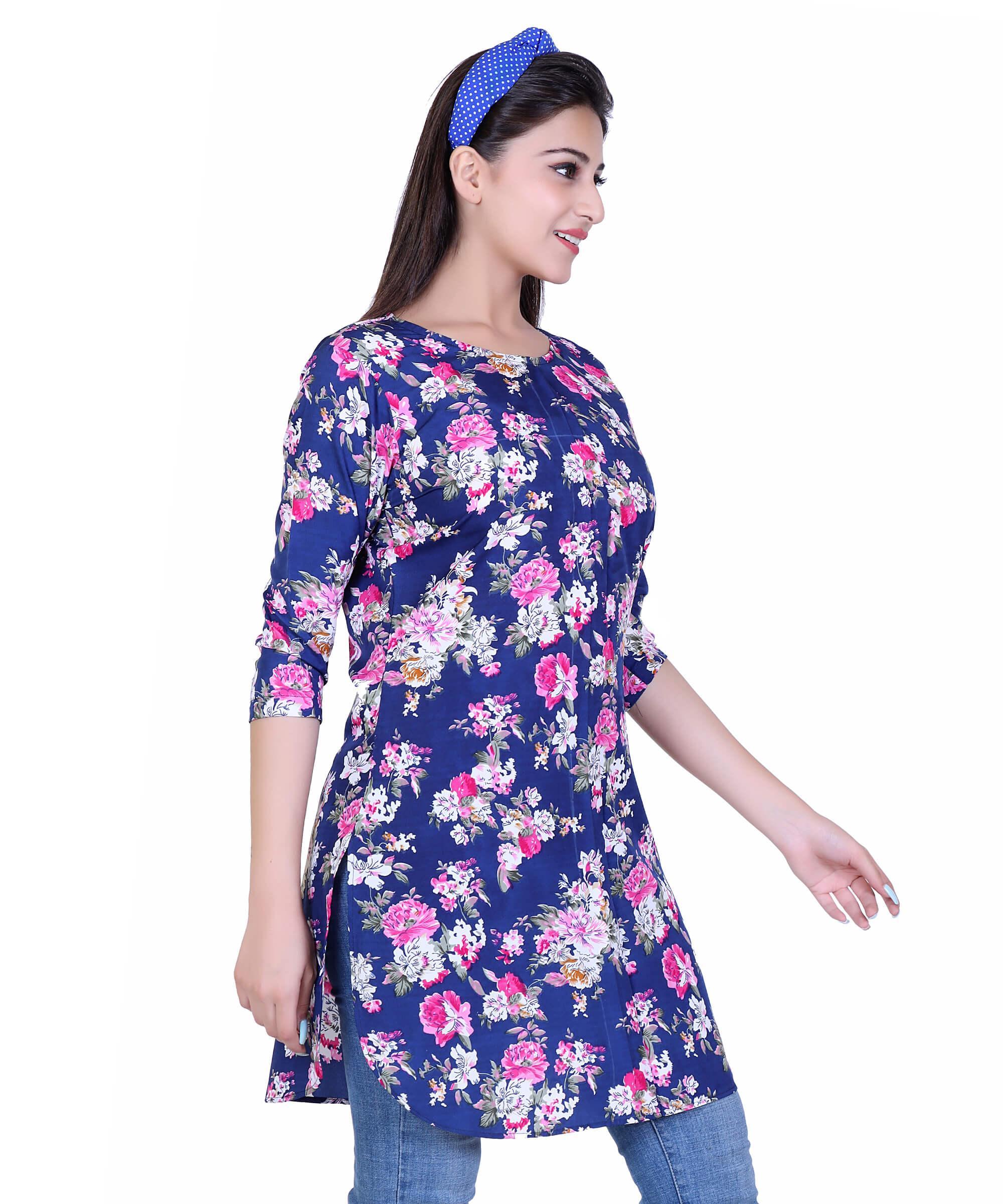 SECT-WT WOMEN TOP PRINT – INDIGO BLUE PRINT