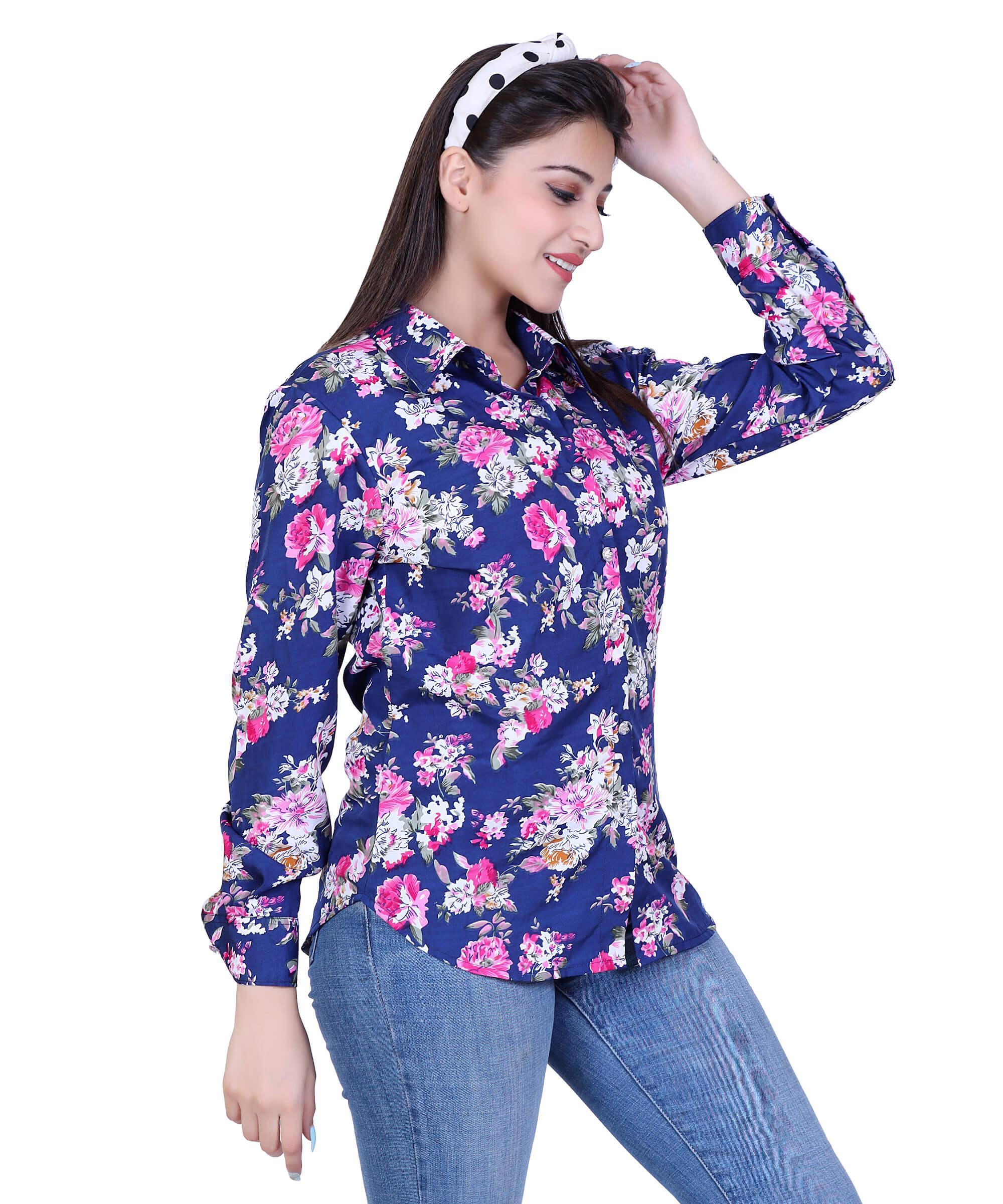 SECT-WT WOMEN TOP PRINT – NAVY BLUE PRINT