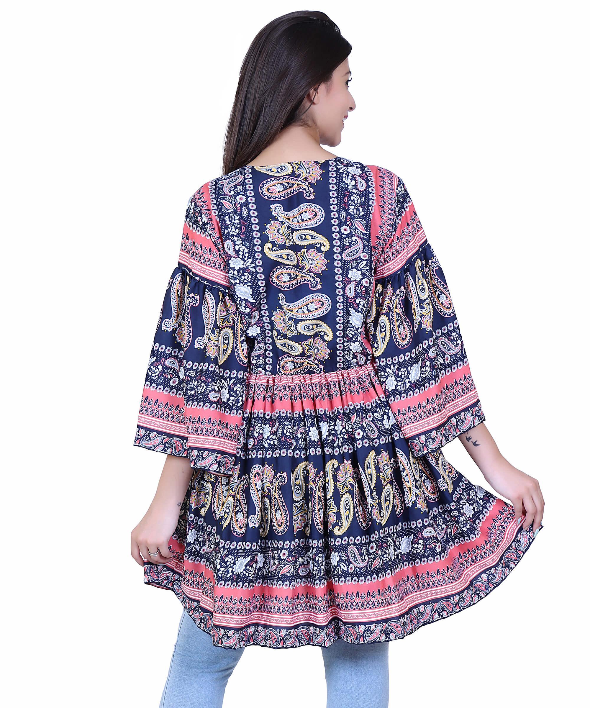 SECT-WT WOMEN TOP PRINT- BLUE