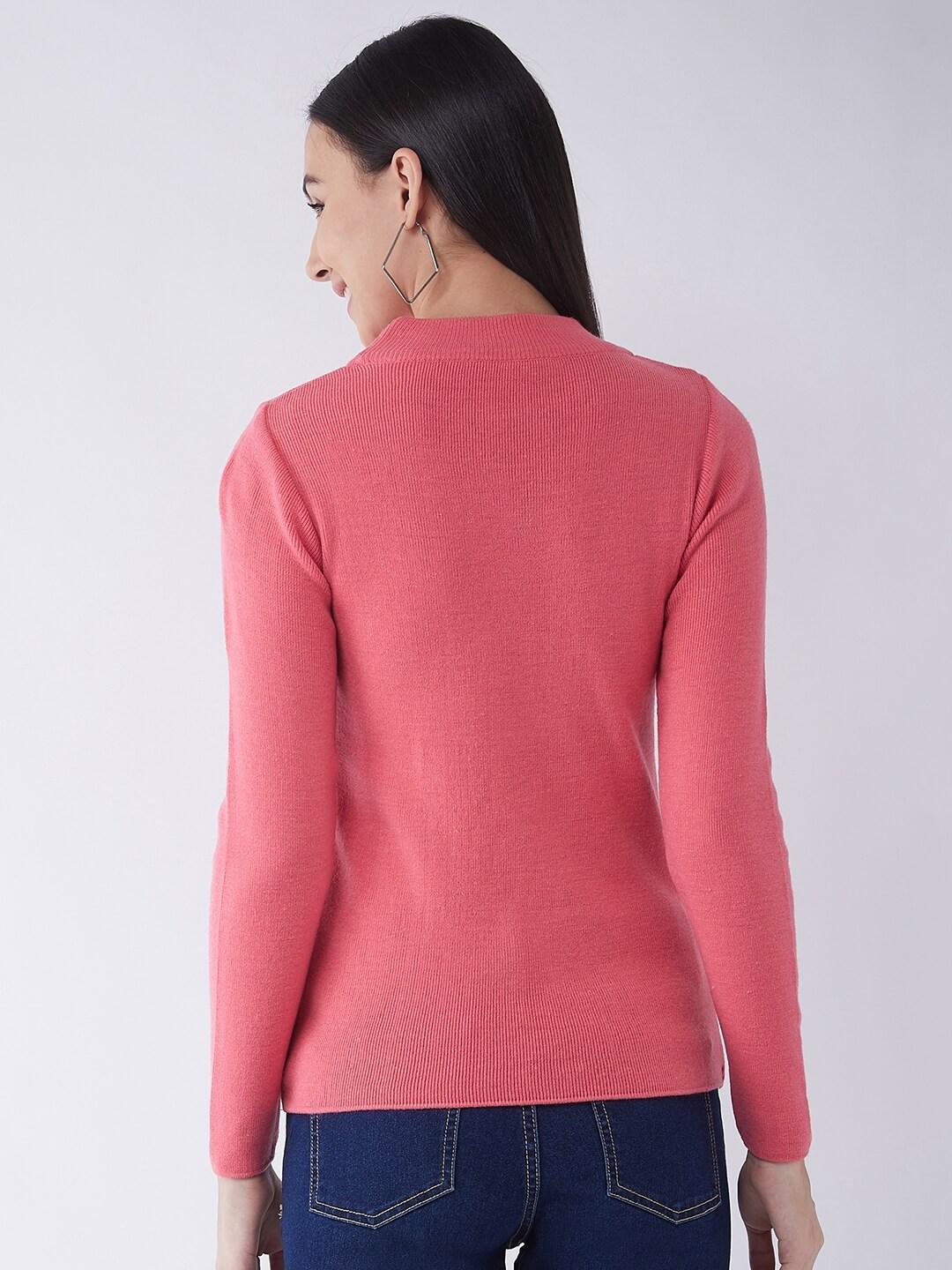 RVK Women Pink  Pullover Sweater