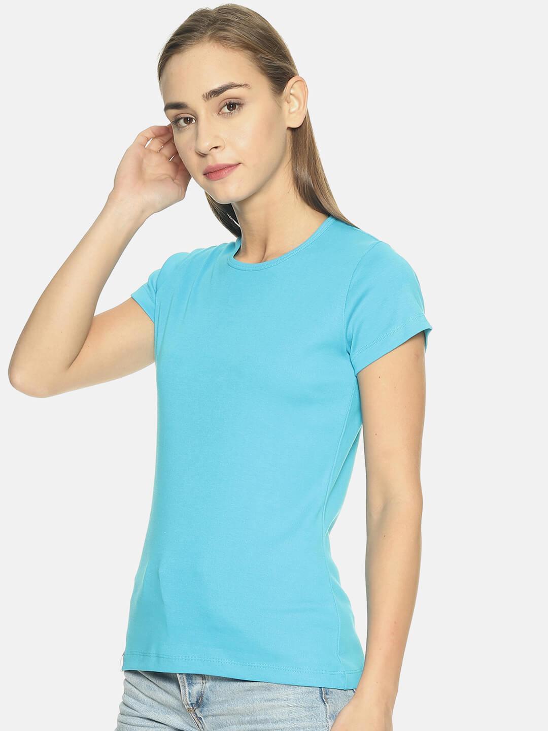 Women’s Blue Round Neck T-shirt