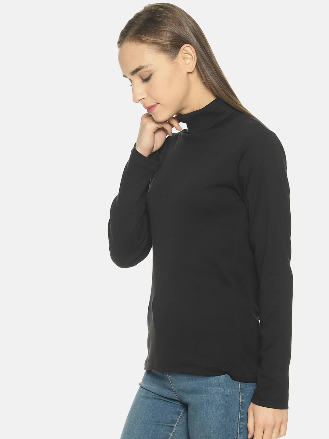 Women’s Black Turtle Neck Top