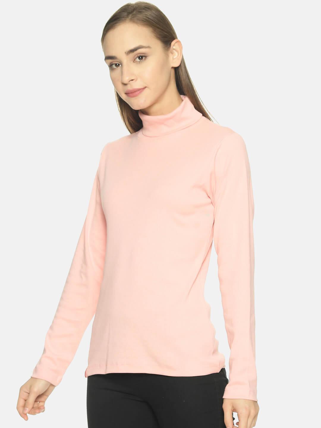 Women’s Peach Turtle Neck Top