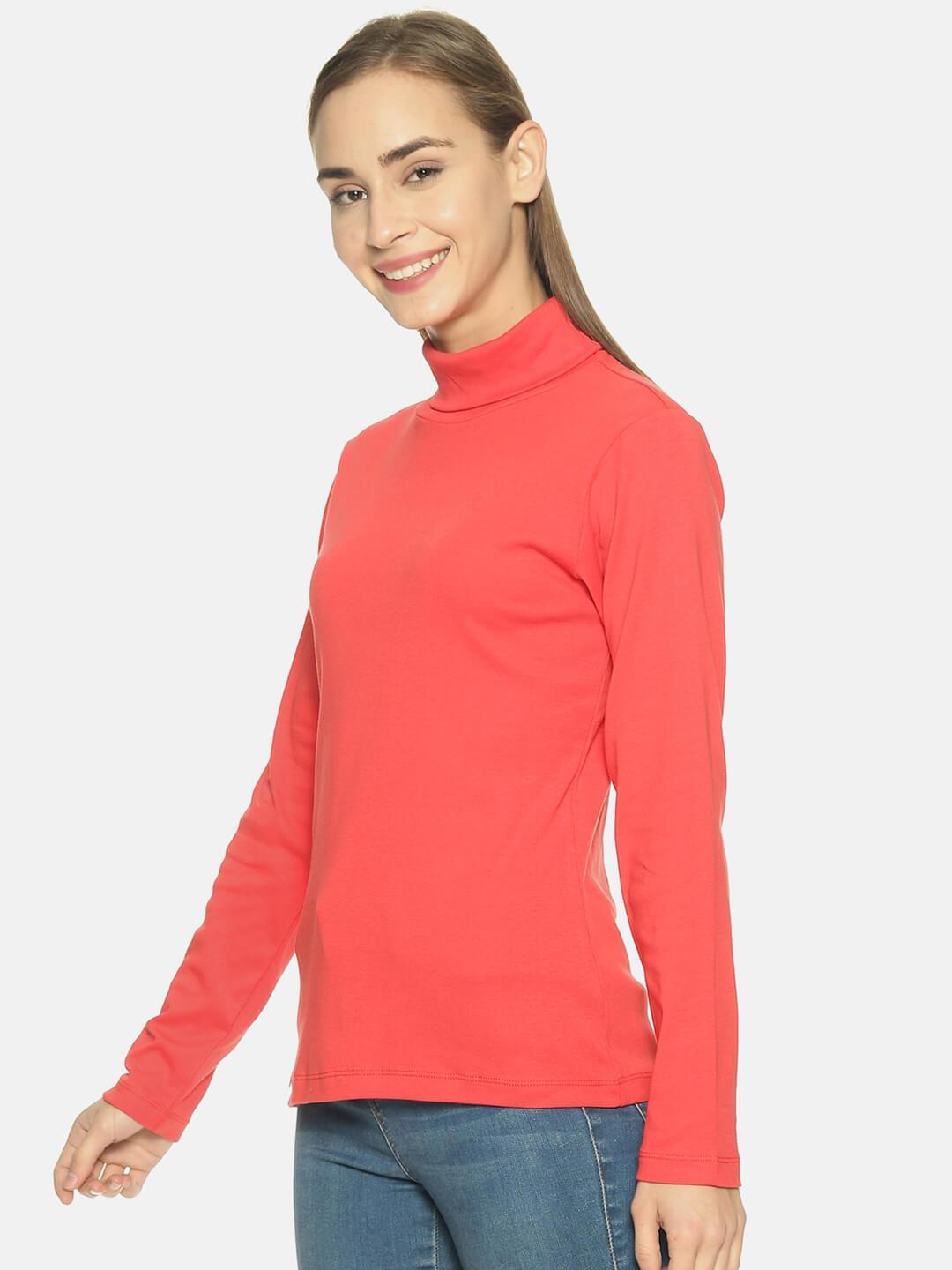 Women’s Red Turtle Neck Top