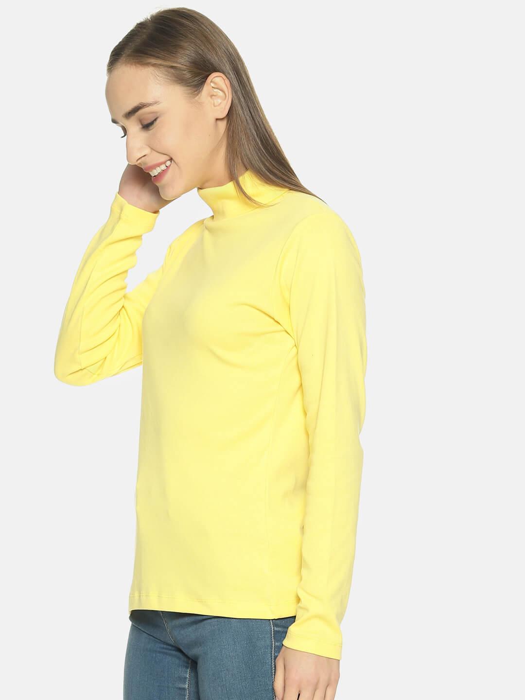 Women’s Yellow Turtle Neck Top