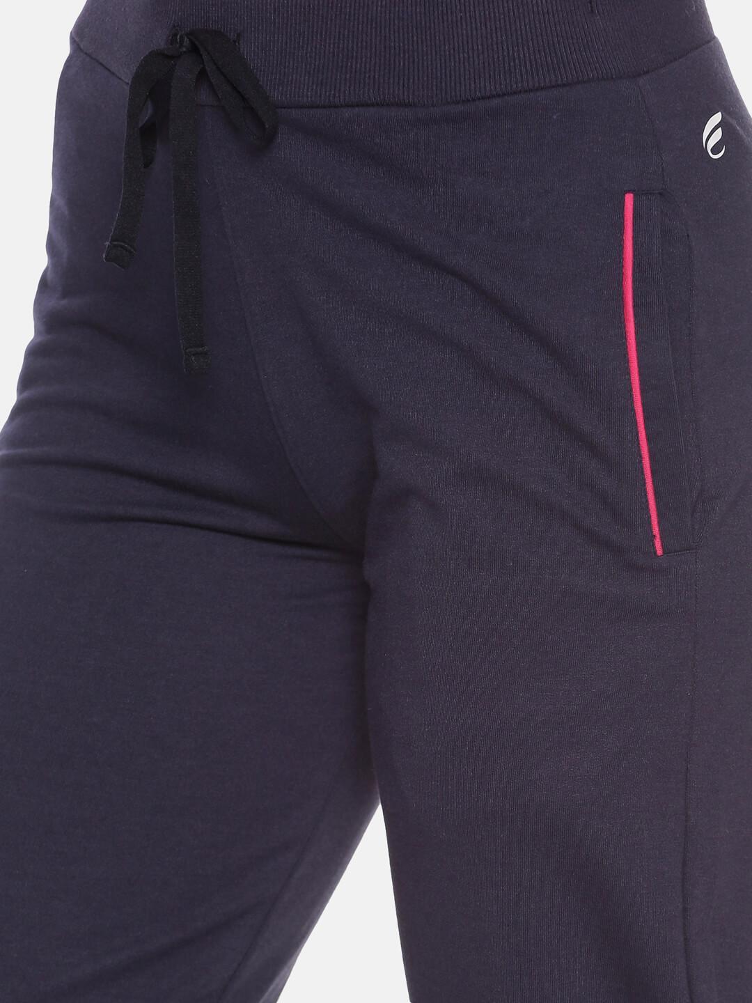 FEMEA Women Navy Blue Solid Track Pants