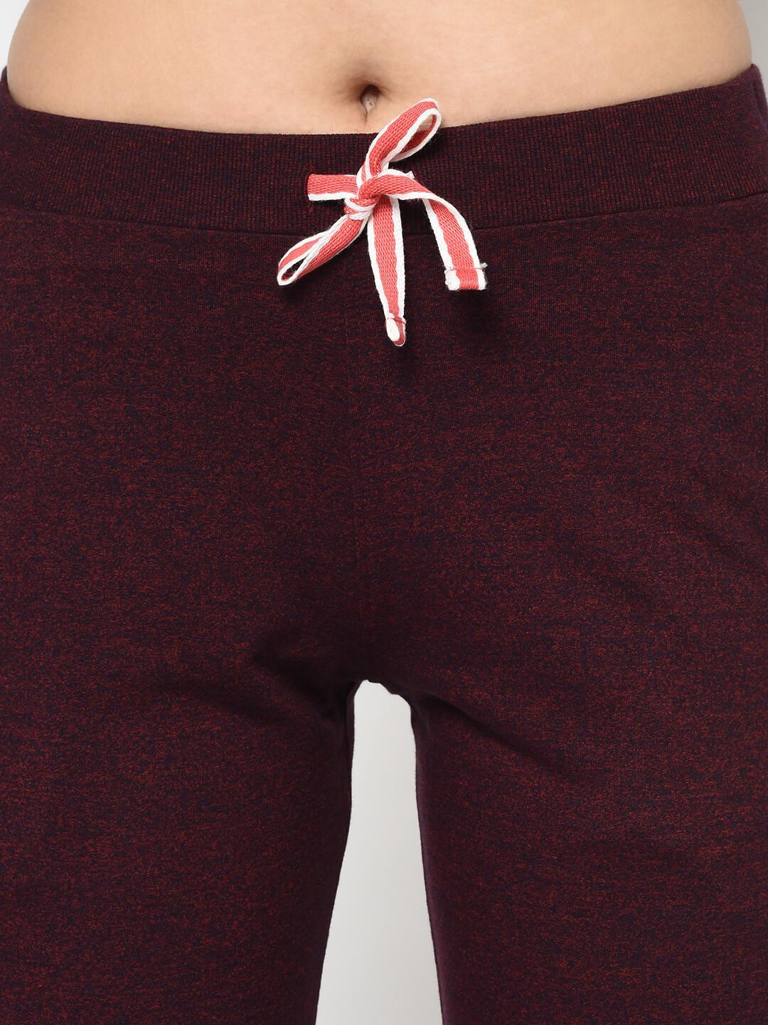 FEMEA Women Wine Solid Slim Fit Capris