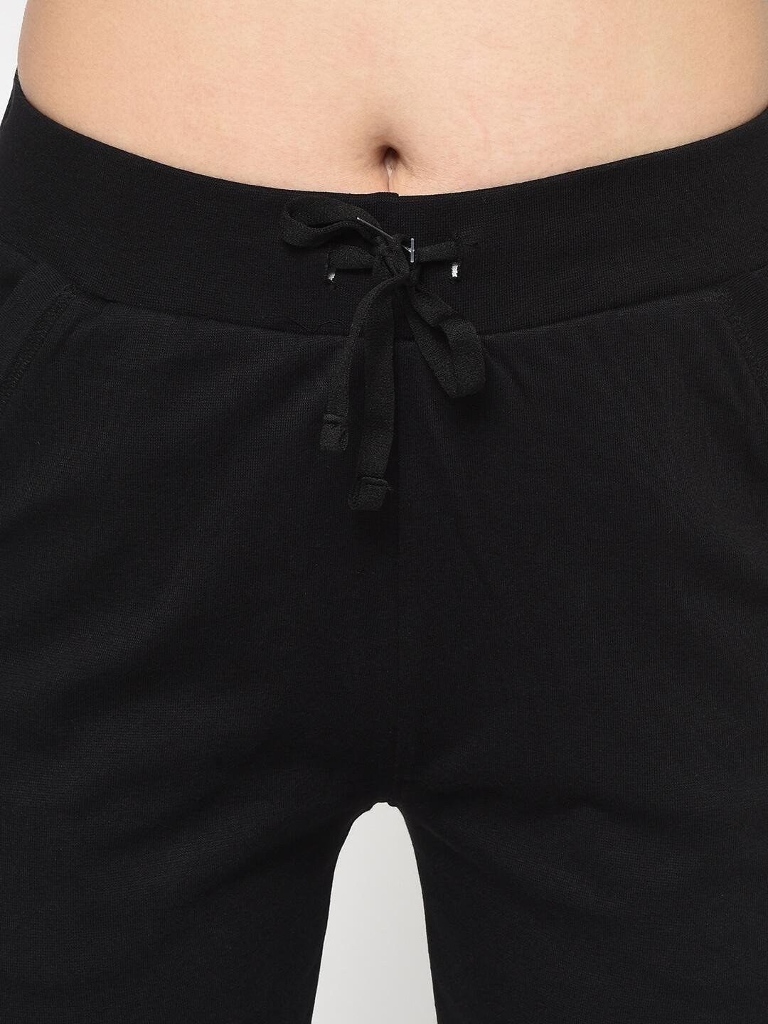 Women Black Solid Slim-Fit Track Pants
