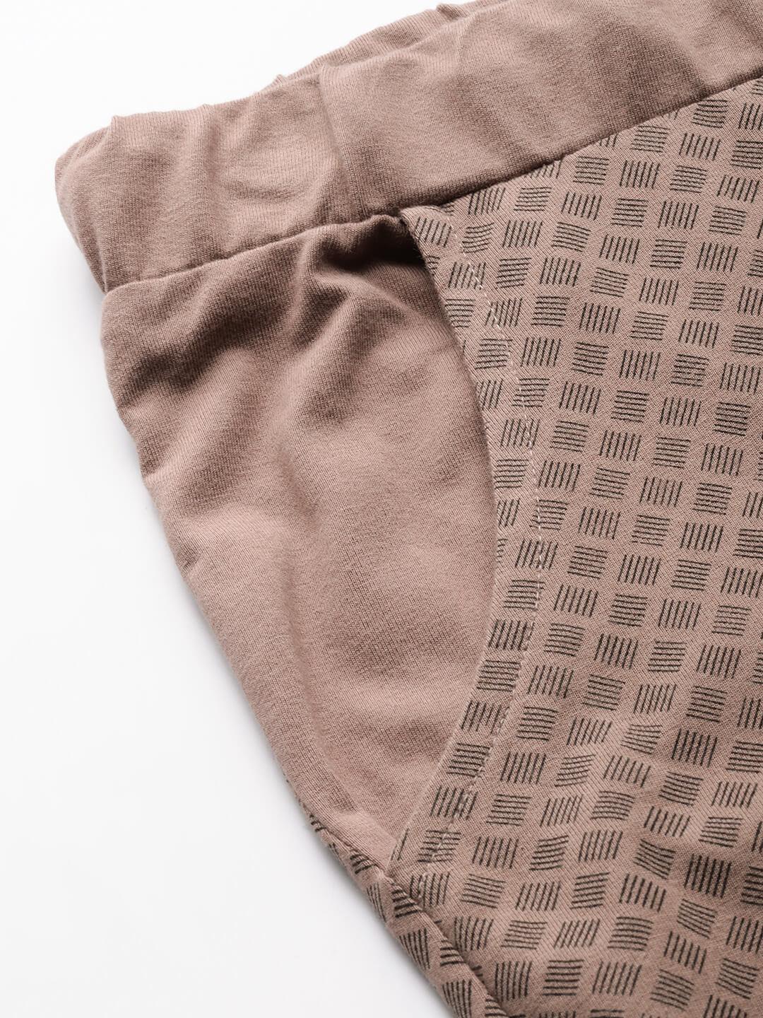 Women Coffee and Black printed Track Pants