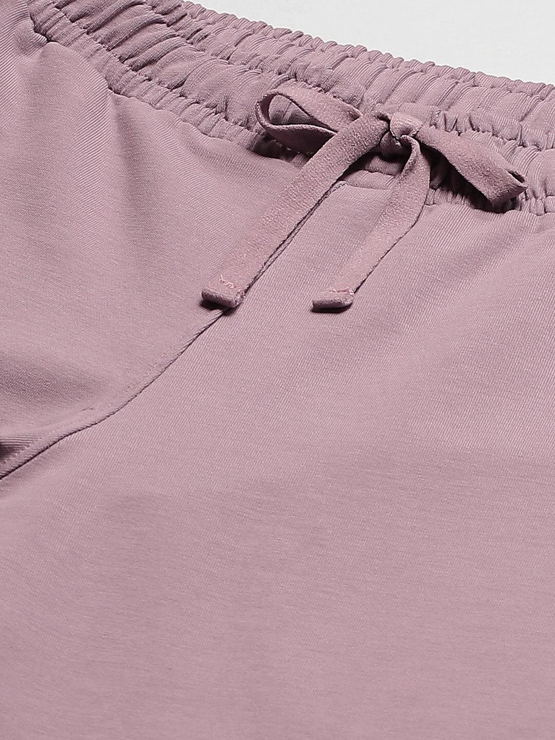 Women Lavender Solid Boot cut Fit Track Pants