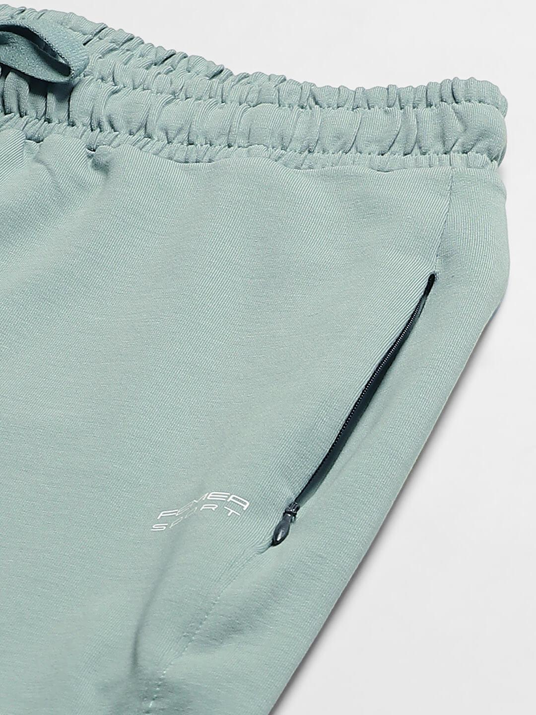 Women Medium green Solid Boot Cut Fit Track Pants
