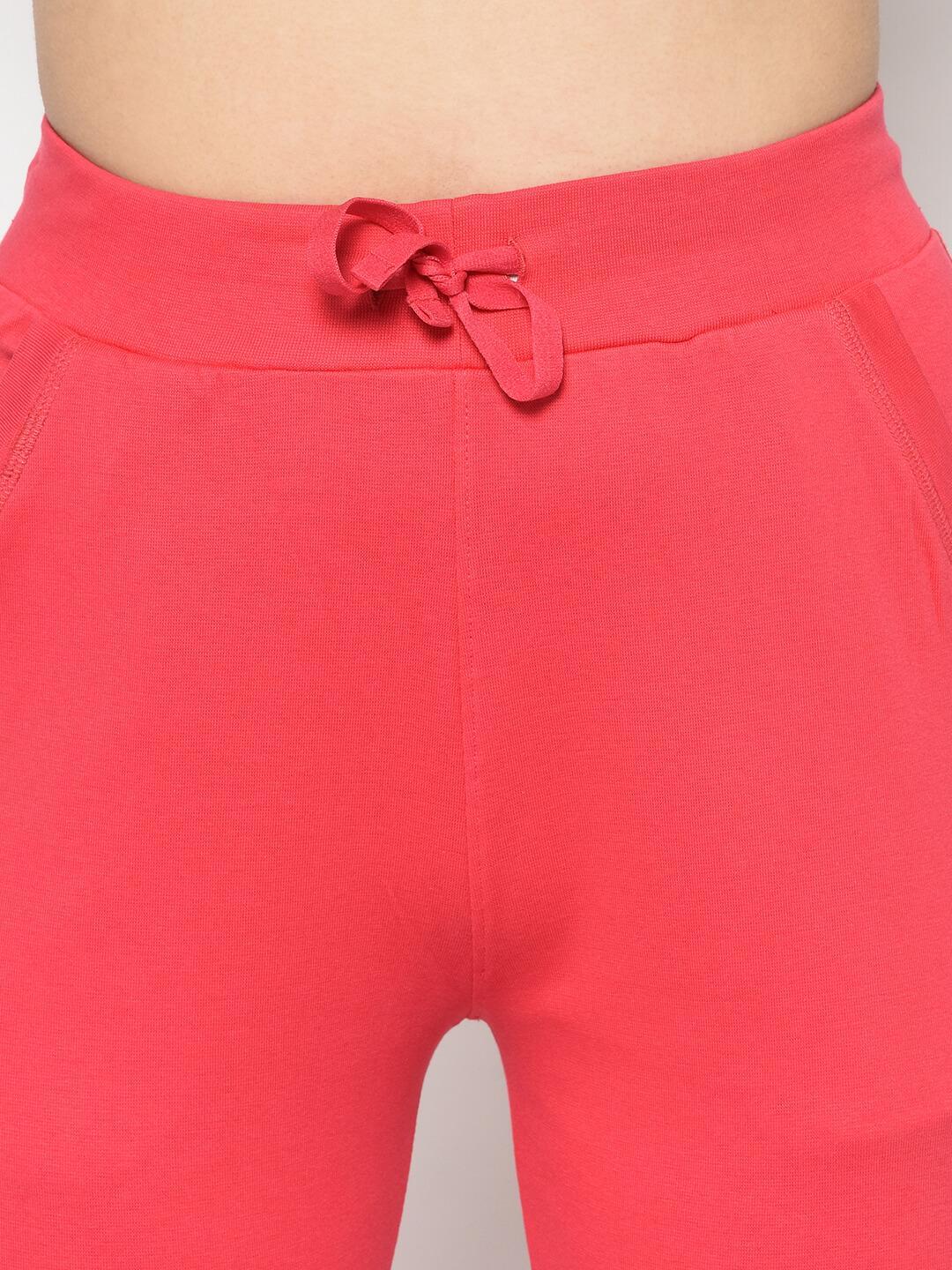 Women Rose Solid Slim-Fit Track Pants