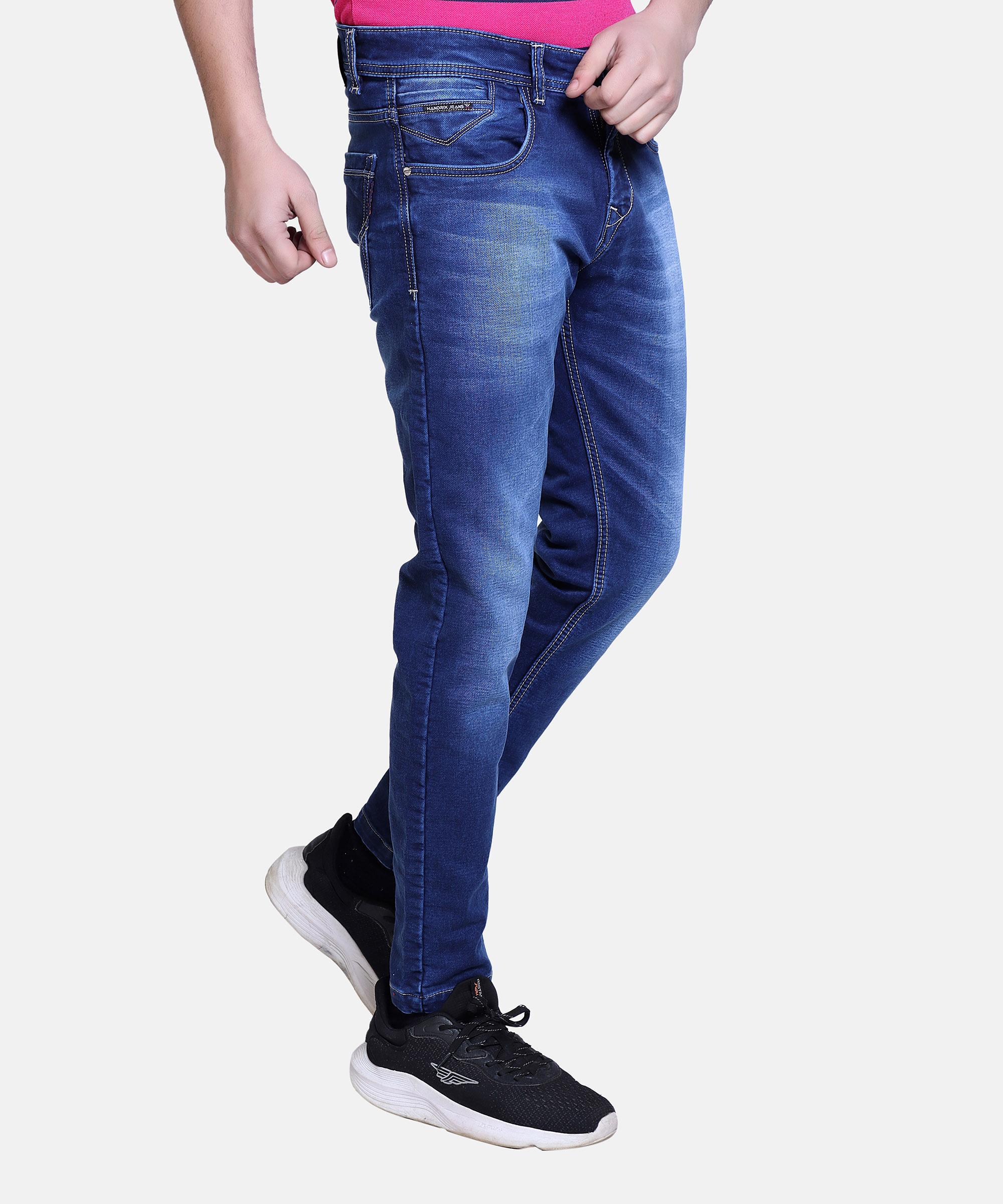 Men Regular Jeans Hard Wash-Blue