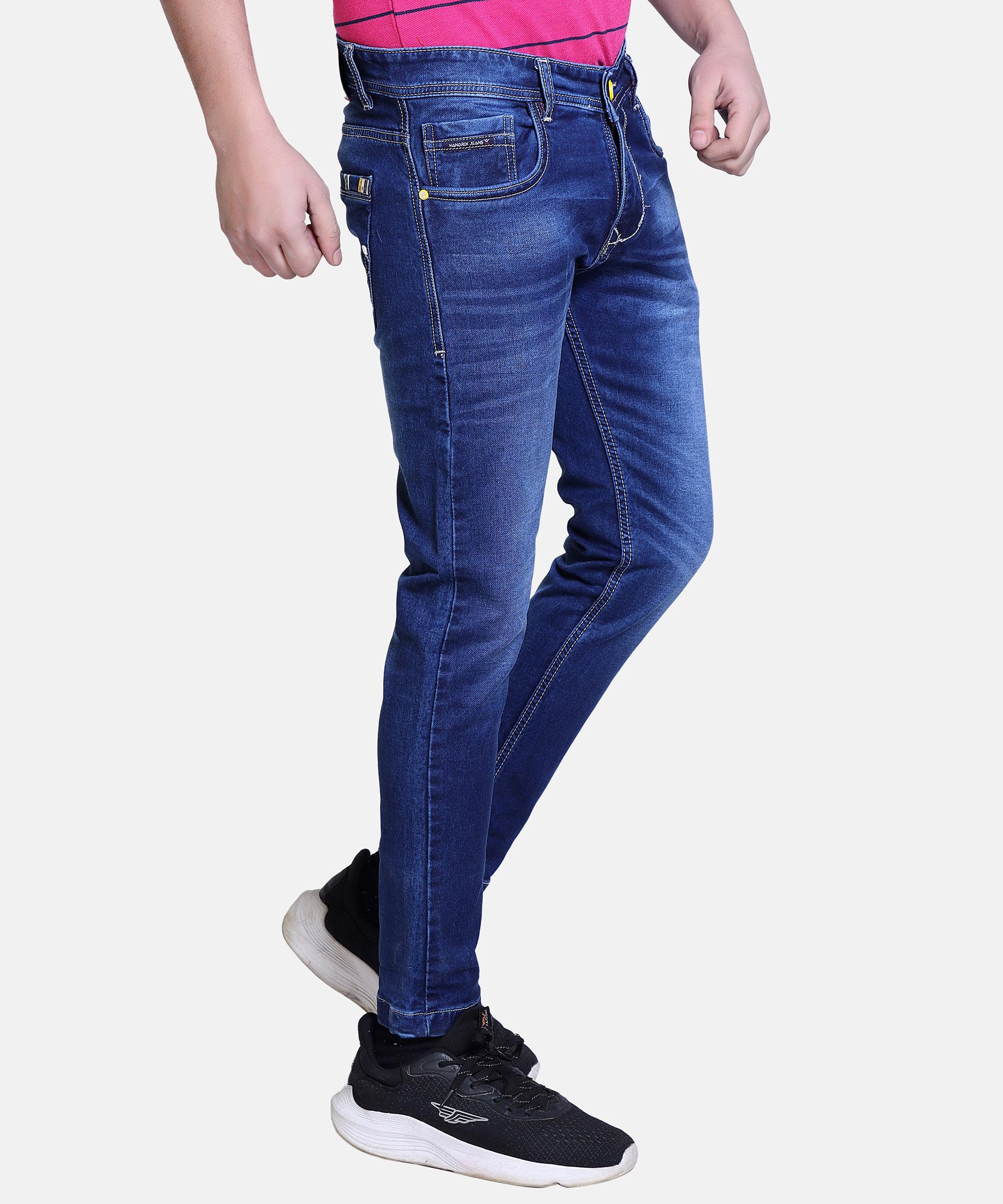 Men Regular Simple Jeans Hard Wash