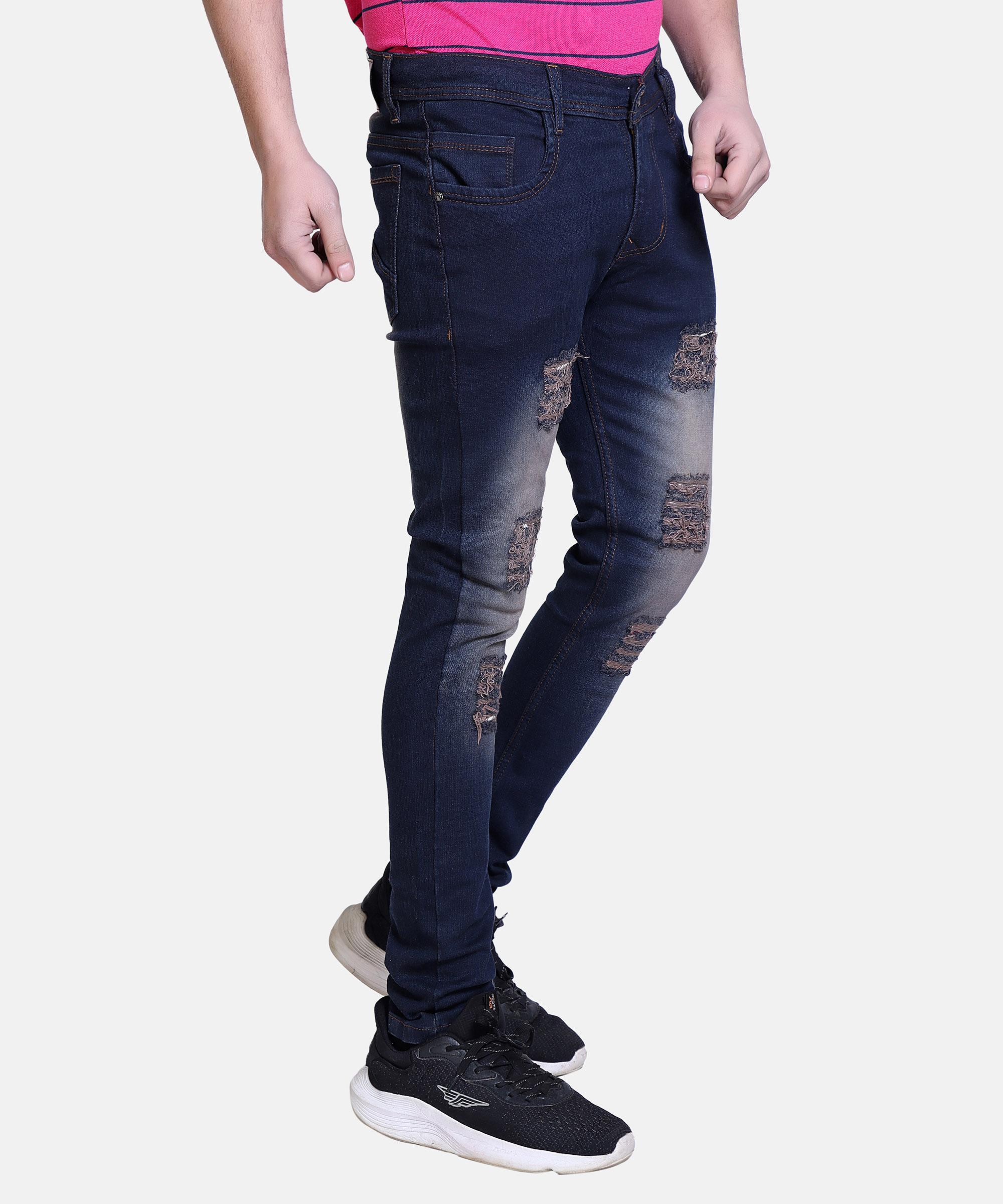 Men Regular Simple Jeans-Brown