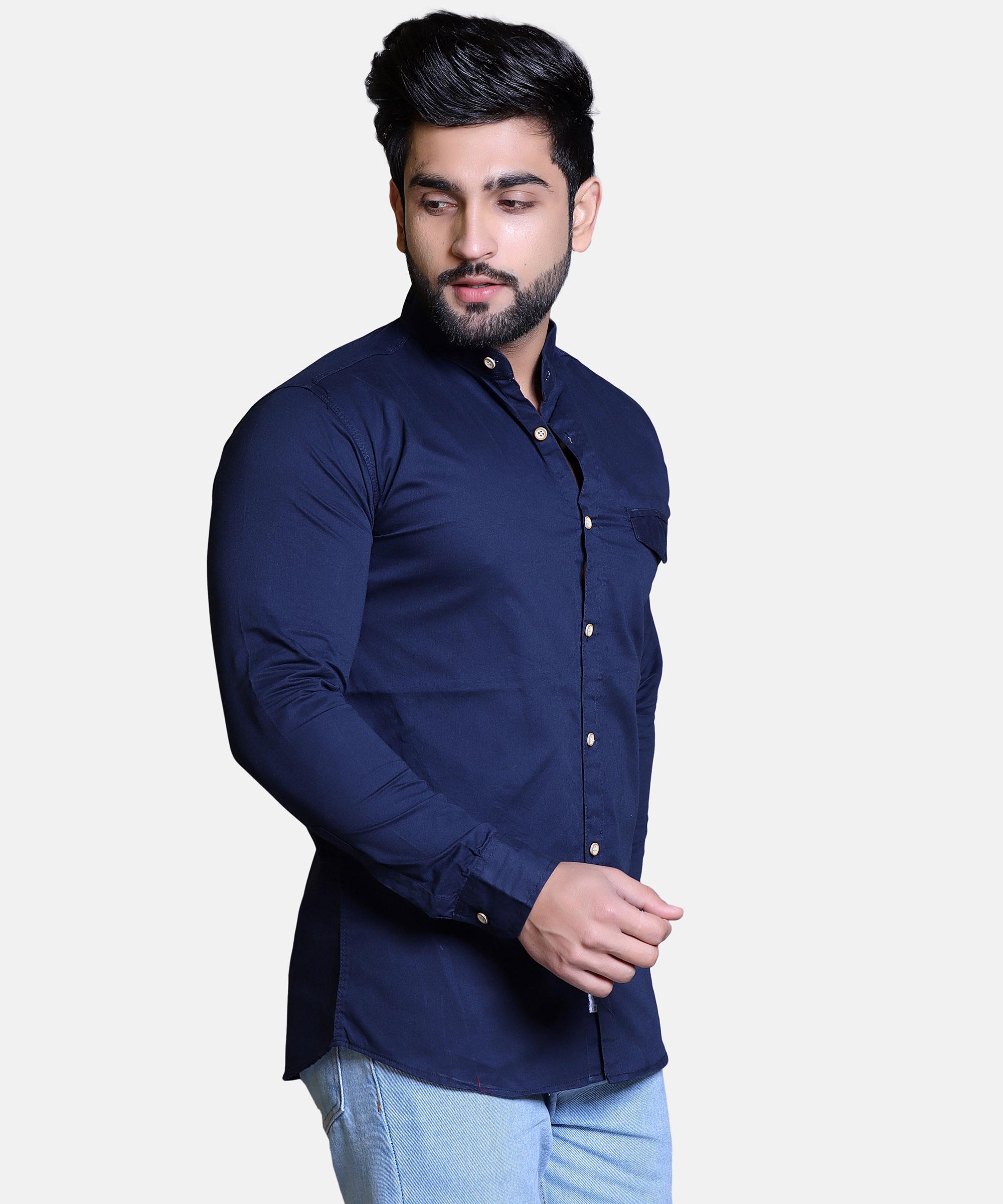 Men Shirt Full Sleeve – NAVY BLUE