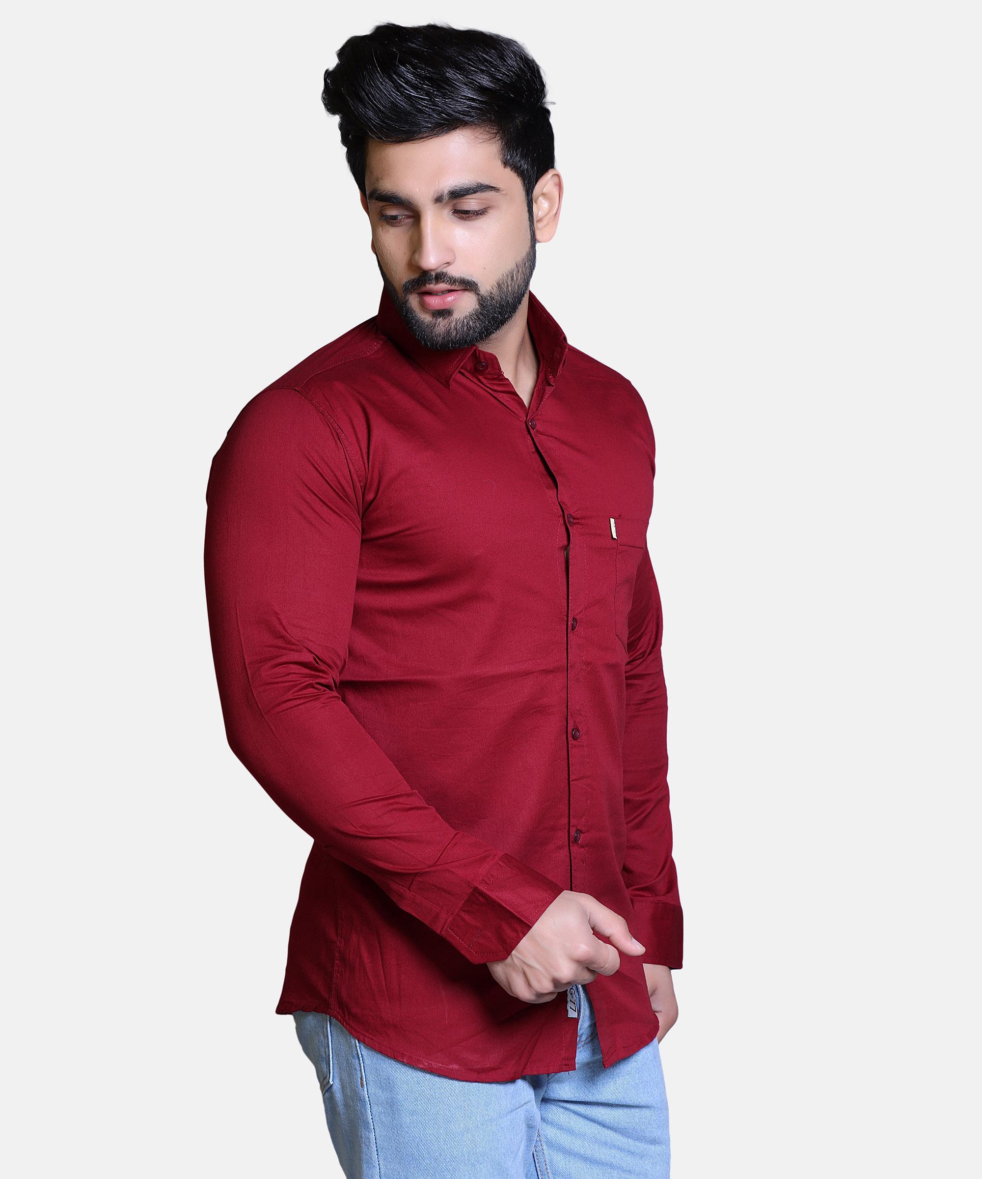Men Shirt Full Sleeve – MAROON
