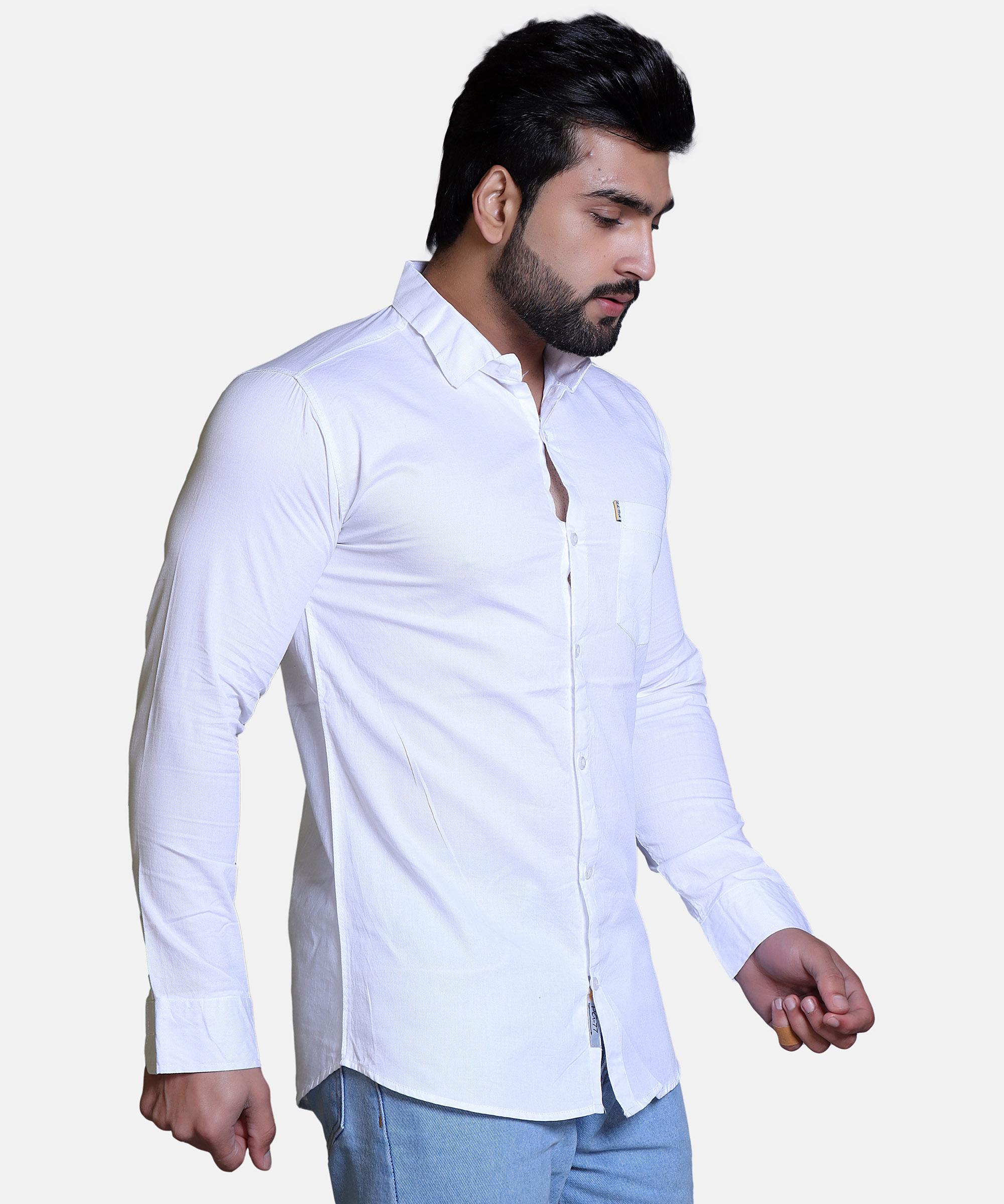 Men Shirt Full Sleeve –WHITE