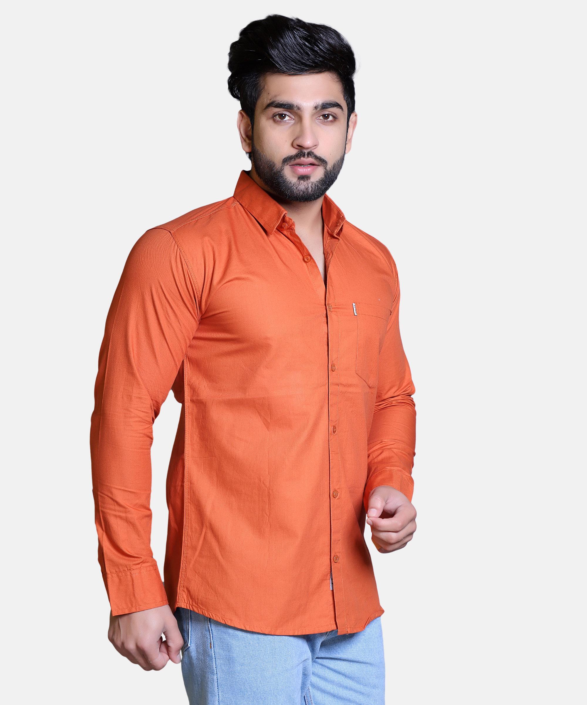 Men Shirt Full Sleeve – ORANGE
