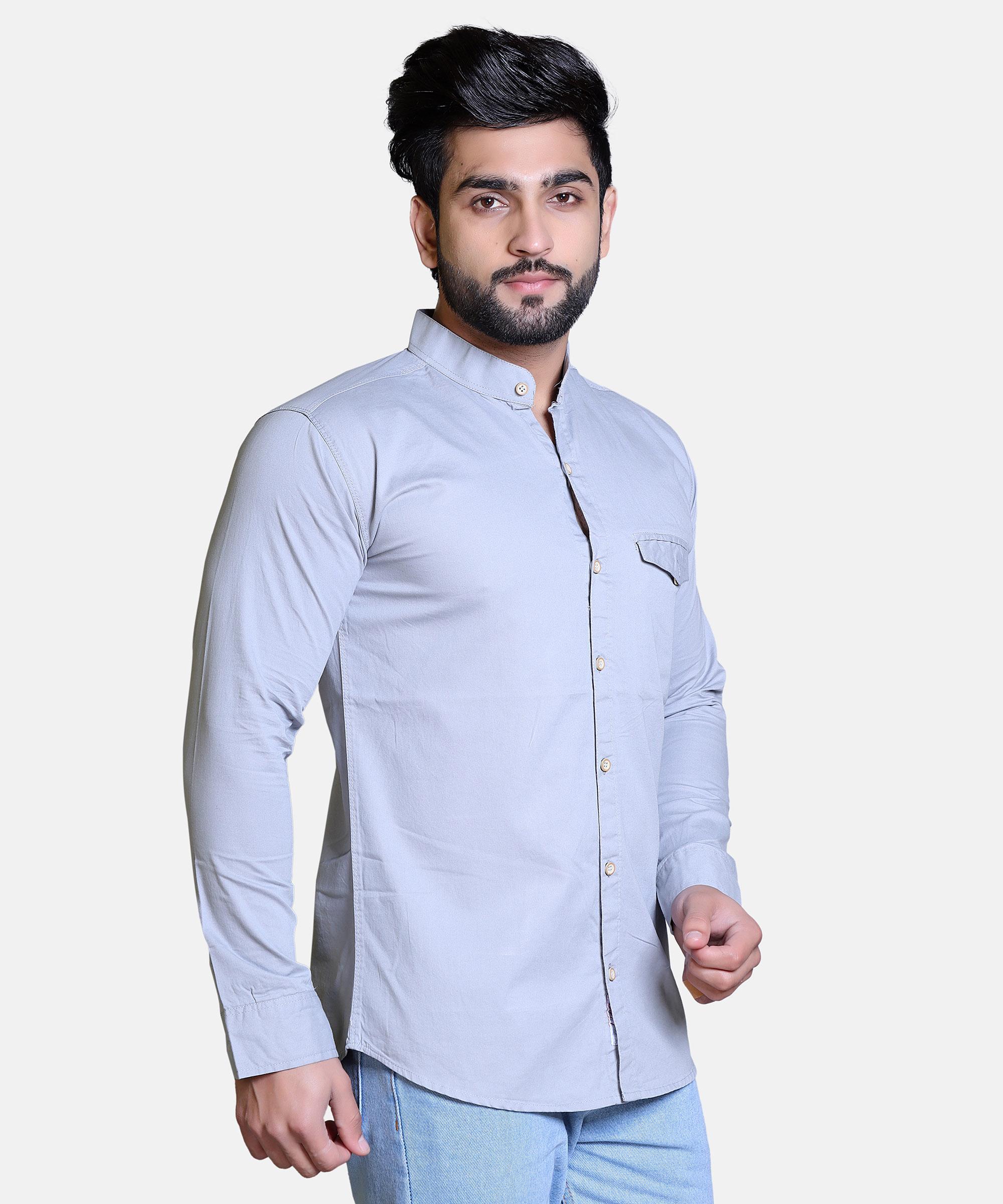 Men Shirt Full Sleeve – LIGHT GREY