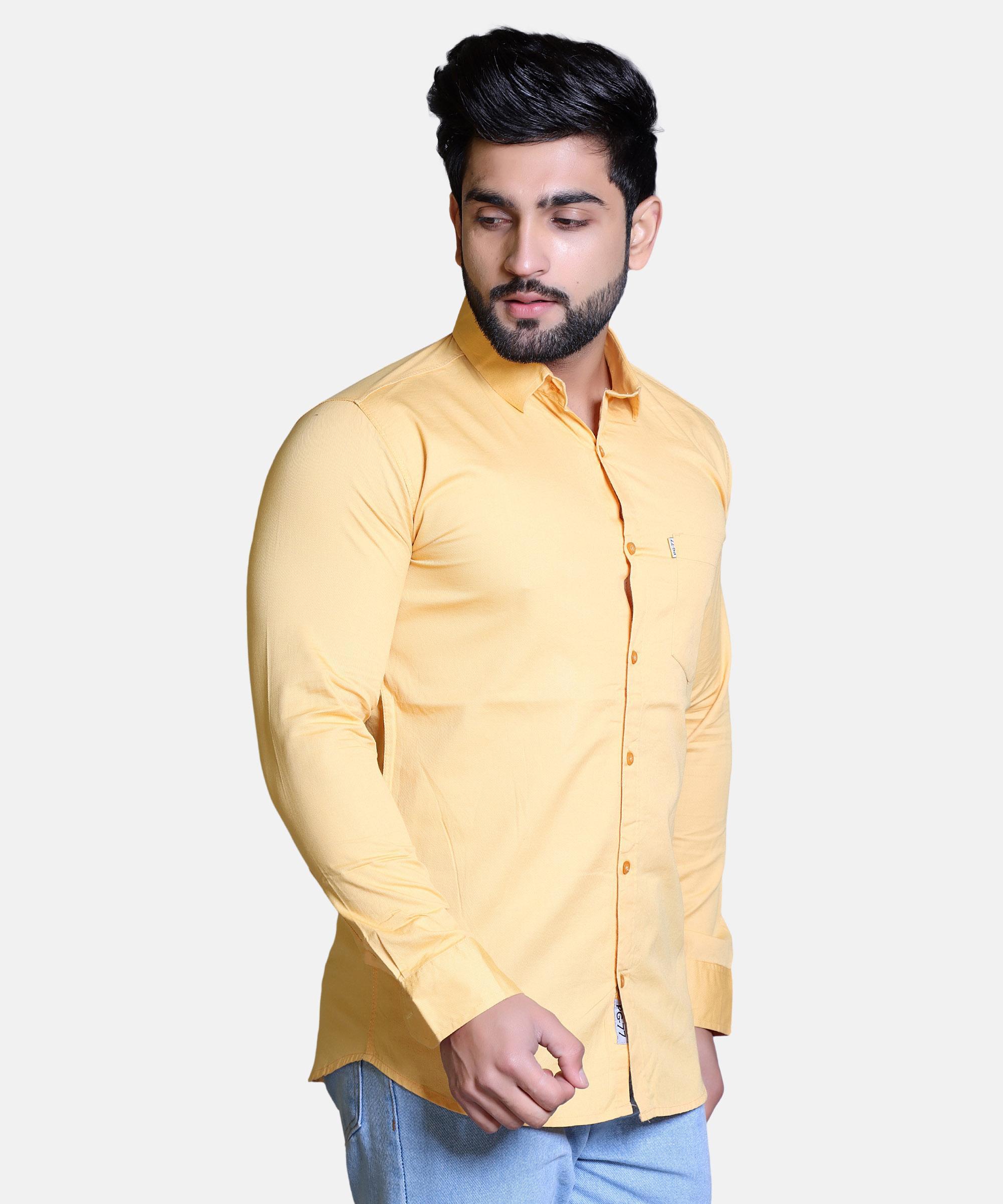 Men Shirt Full Sleeve – YELLOW