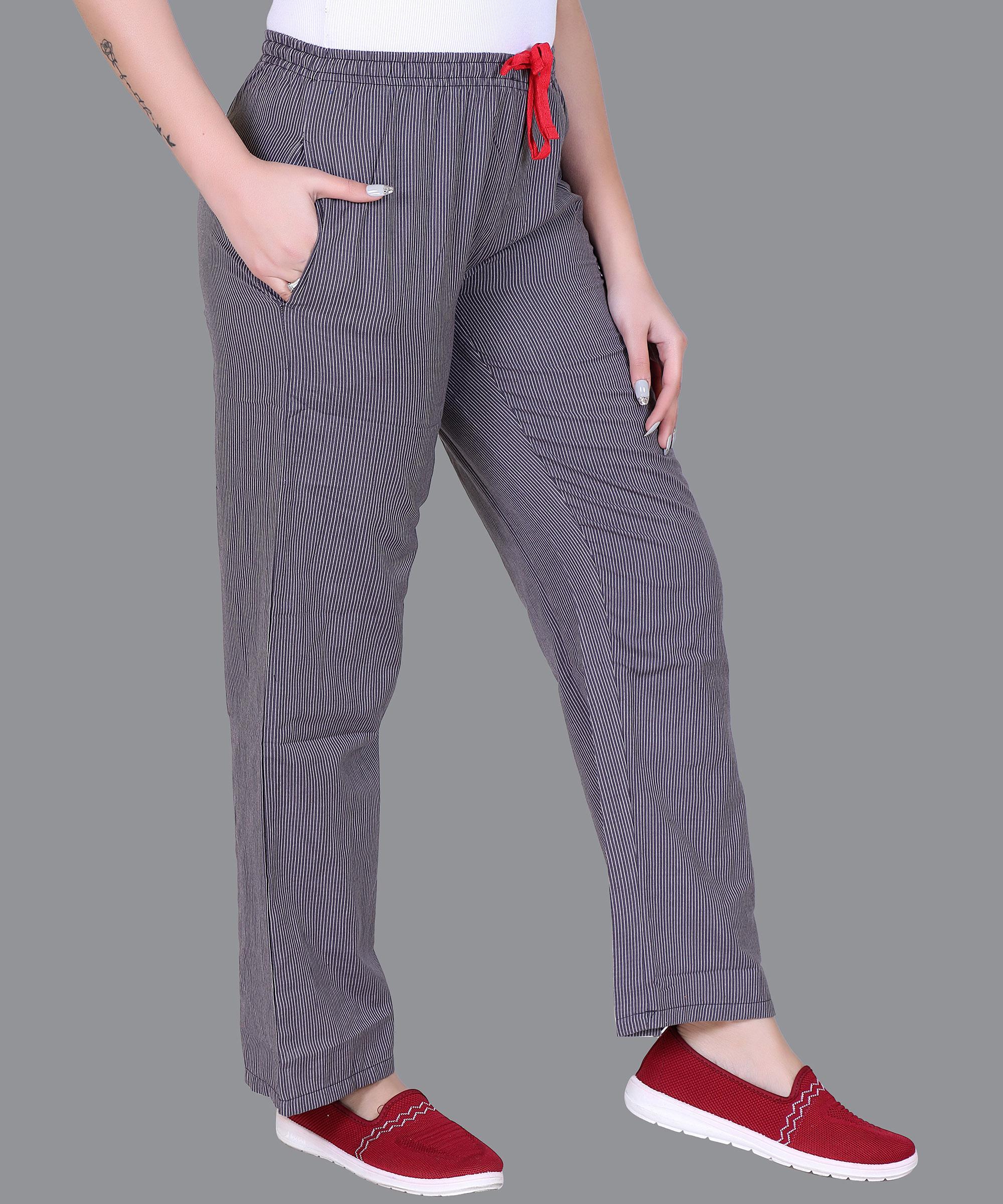 Women Pajama – DARK GREY STRIP