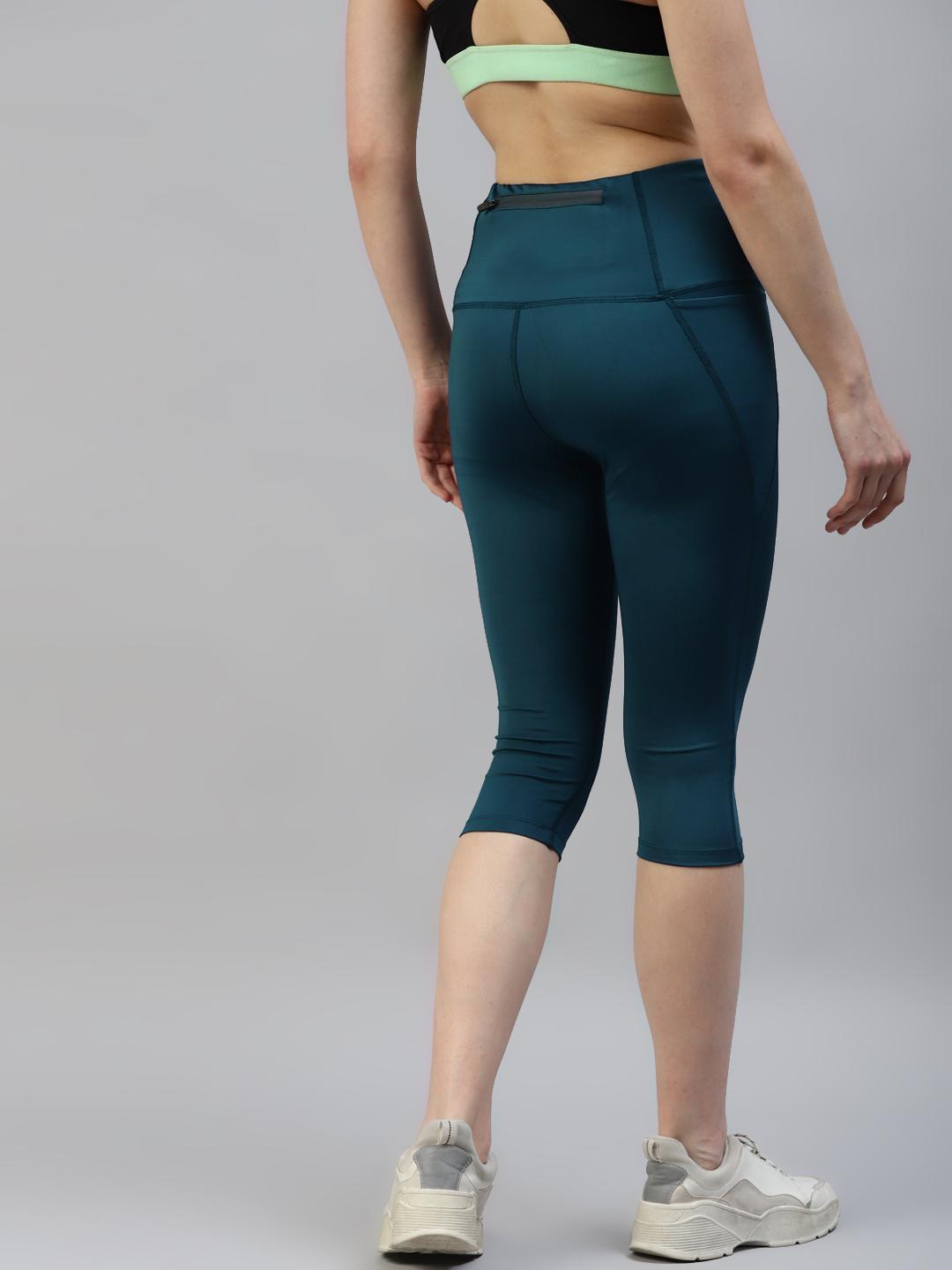 Women Teal Active Wear Capris