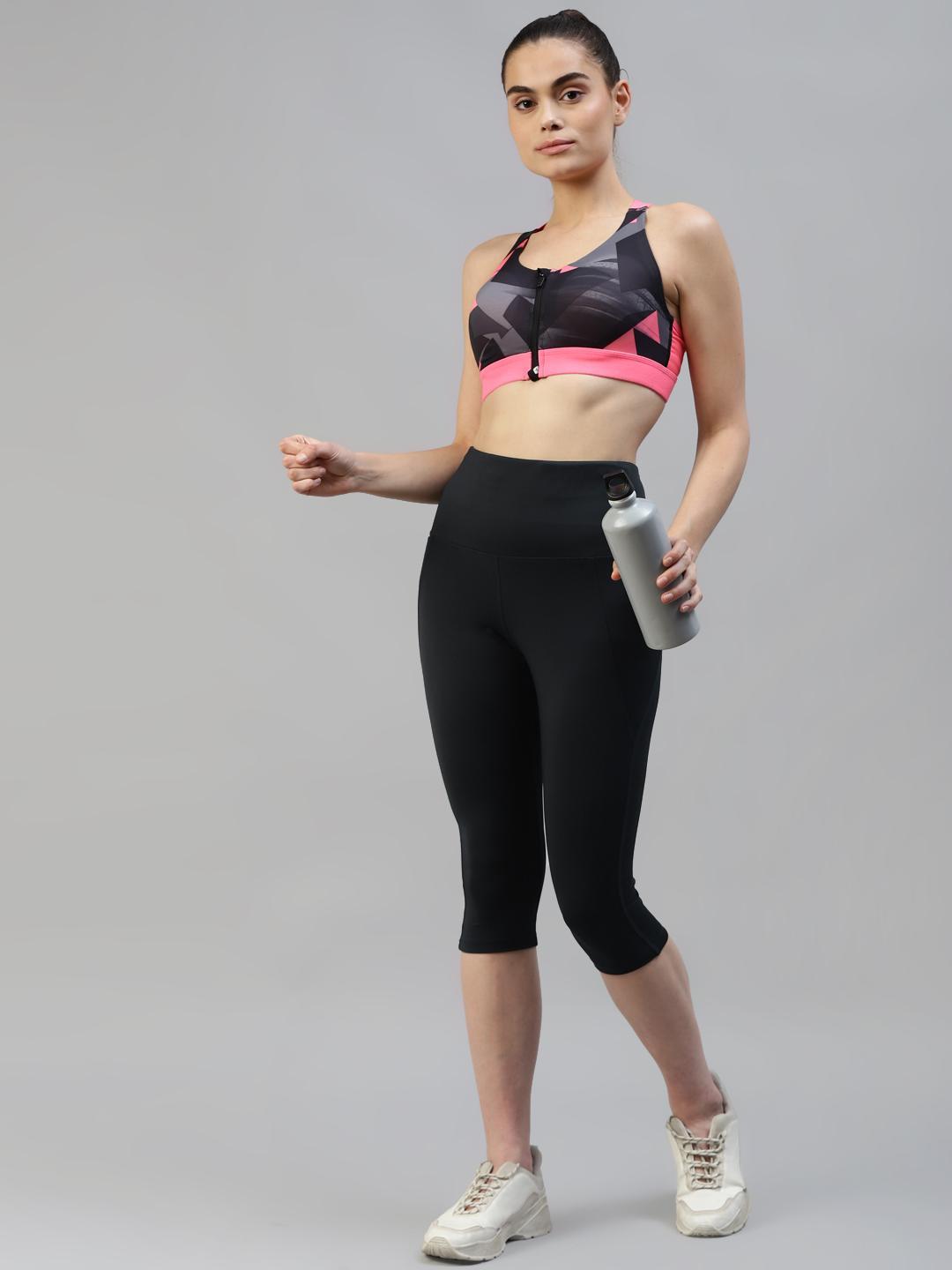 Women Dark Grey Active Wear Capris