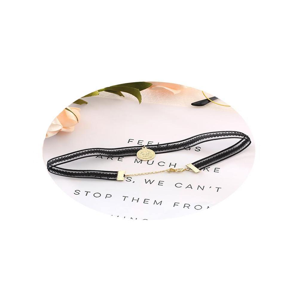 XIMI VOGUE™ Trendy Coin Pendant Lace Choker Necklace
