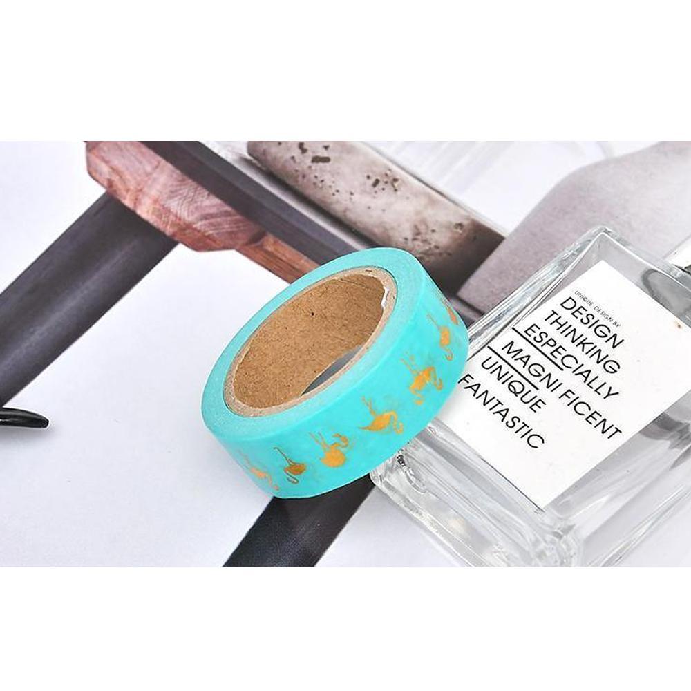 XIMI VOGUE™ Hot Stamping Washi Tape (2 Rolls)(Flamingo and Feather Pattern)