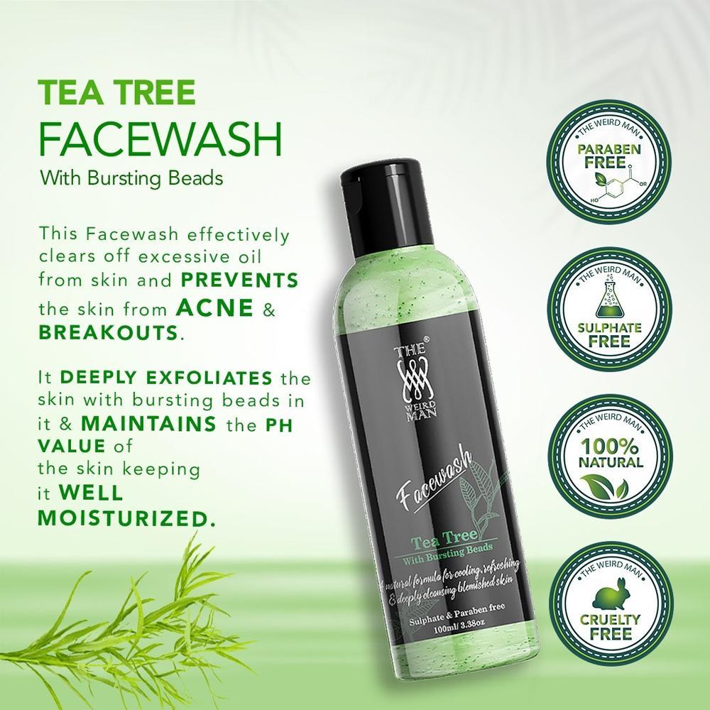 The Weird Man Tea Tree Face Wash for Refreshing, Deep Cleansing, & Blemish Free Skin (100 ml)