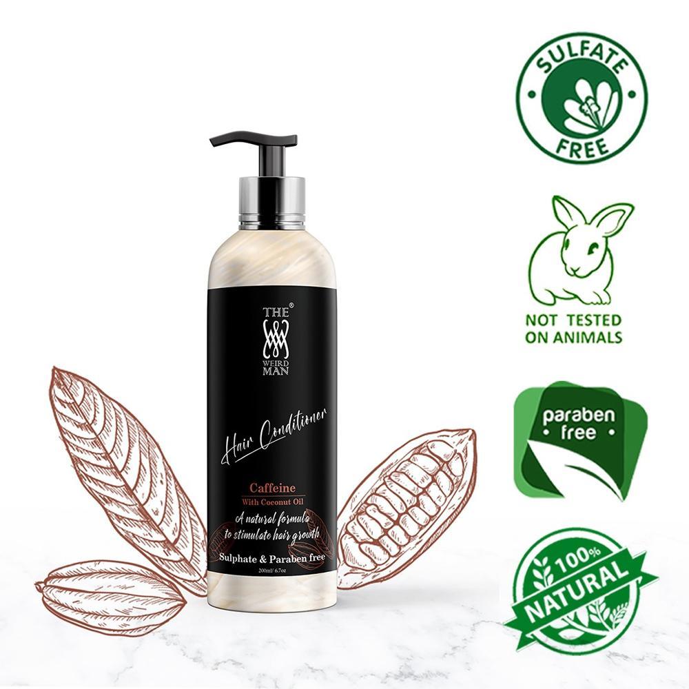 The Weird Man Caffeine Hair Conditioner With Coconut Oil for Damaged and Frizzy Hair (200ml)