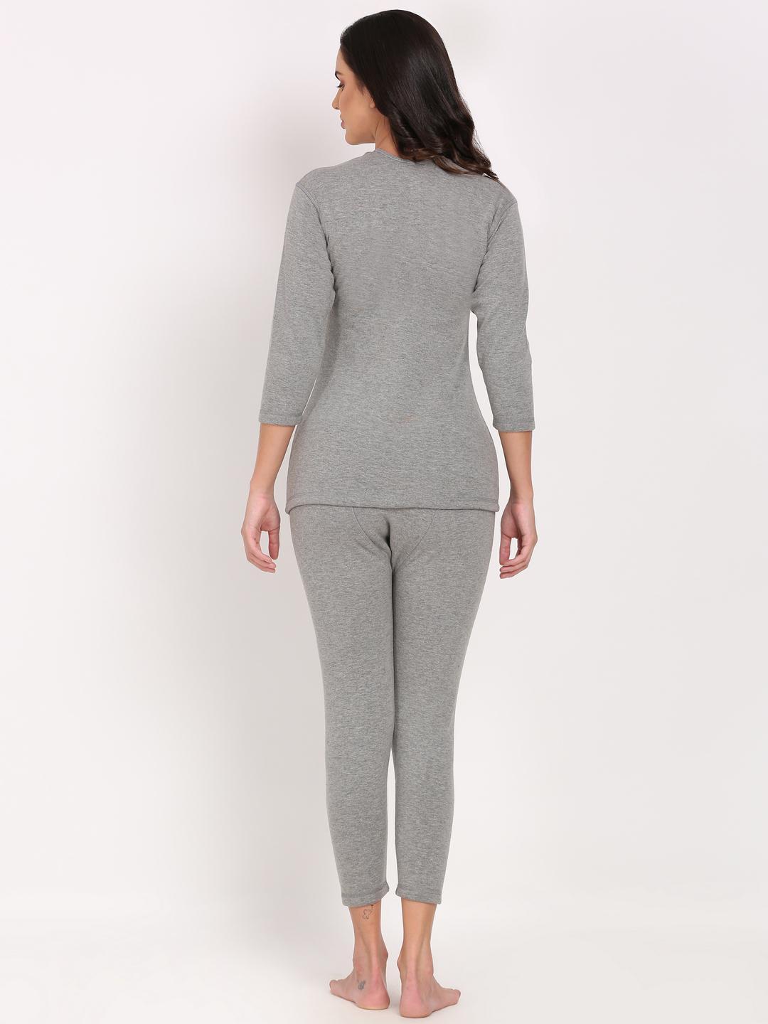 OOSHIN UK Womens Light Grey Thermal Gold Set