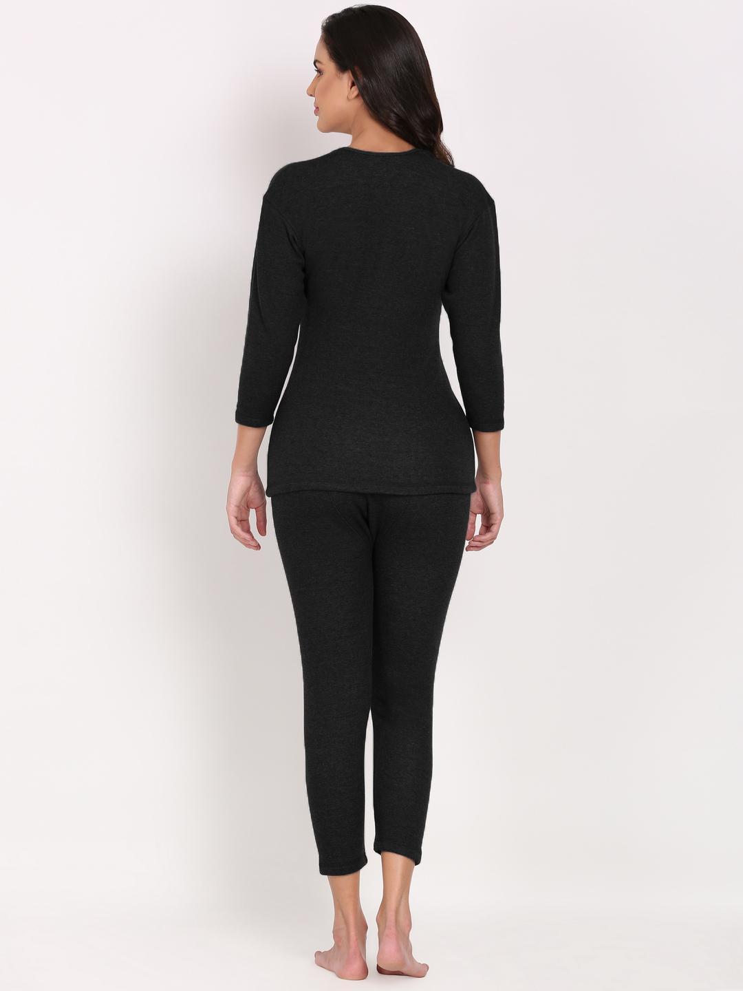 OOSHIN UK Women Black  Thermal Signature Set