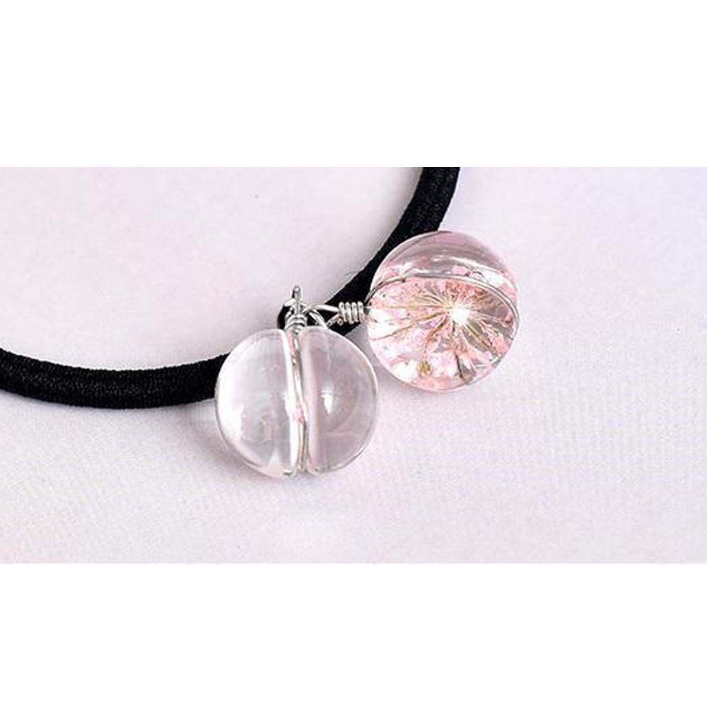 XIMI VOGUE™ Glass Pendant Hair Rope (Pack of 2)