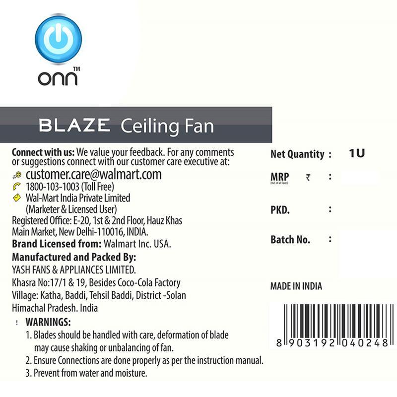 ONN Blaze Anti Dust Ceiling Fan 1 N