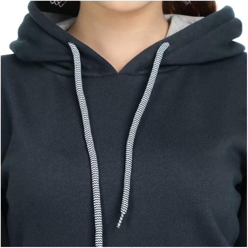 Companion Full Sleeve Solid Women Sweatshirt Blue
