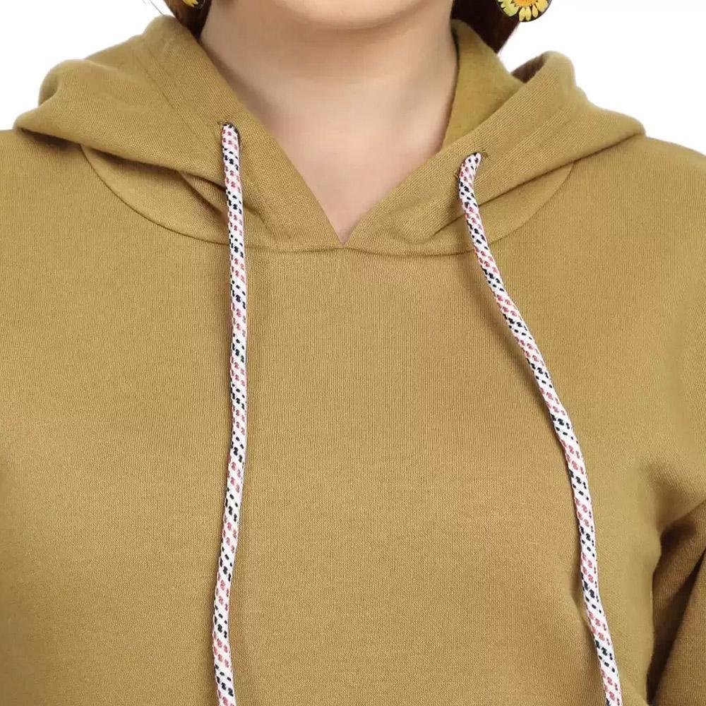 Companion Full Sleeve Solid Women Sweatshirt Mustard