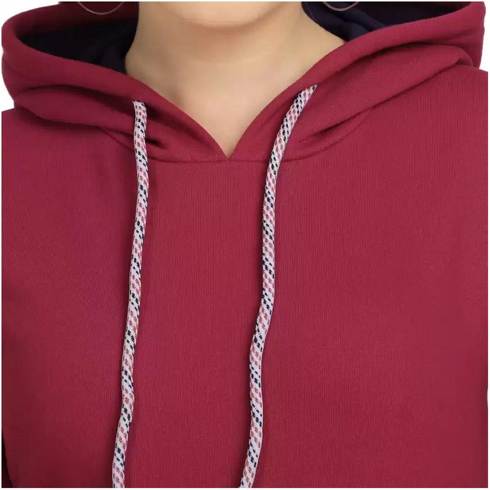 Companion Full Sleeve Solid Women Sweatshirt Red Maroon