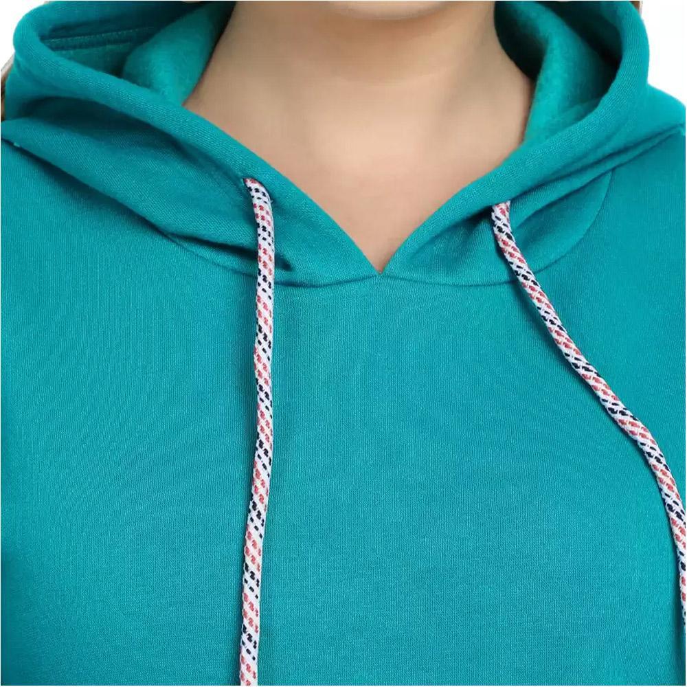 Companion Full Sleeve Solid Women Sweatshirt  Turquiose