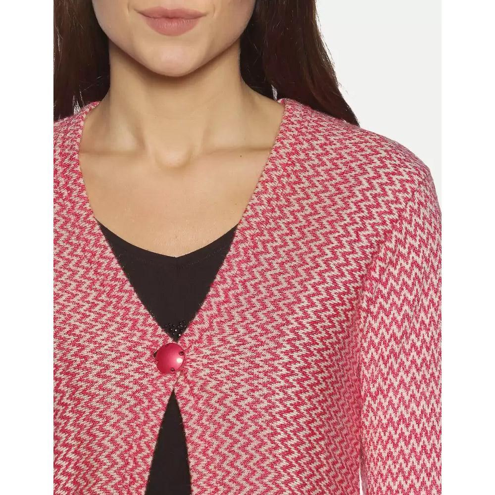 Companion Women Full Sleeve Pink Shrug