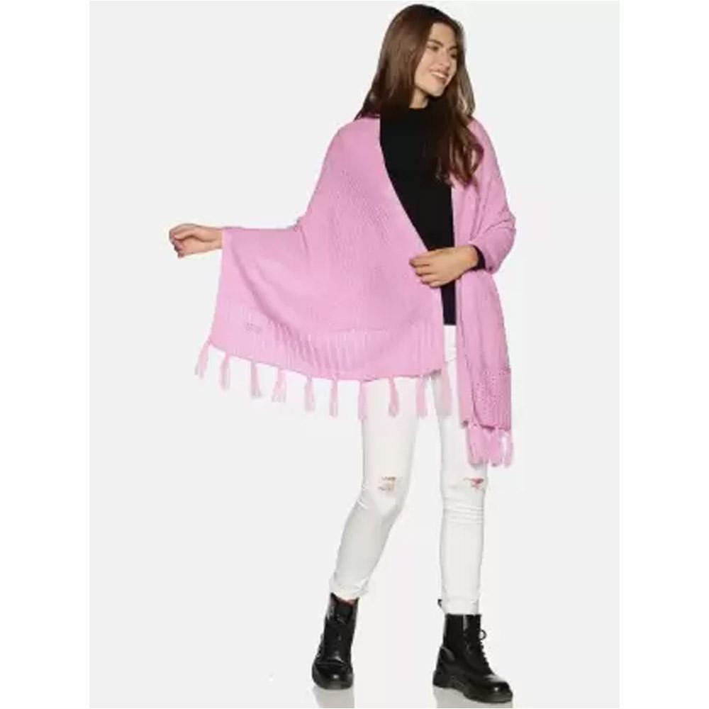 Companion Cotton Self Design Women Shawl  (Pink)