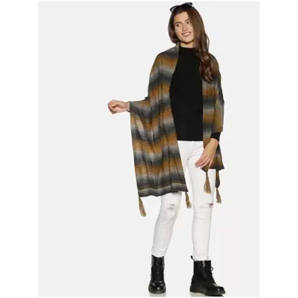 Companion Cotton Printed Women Shawl  (Brown)